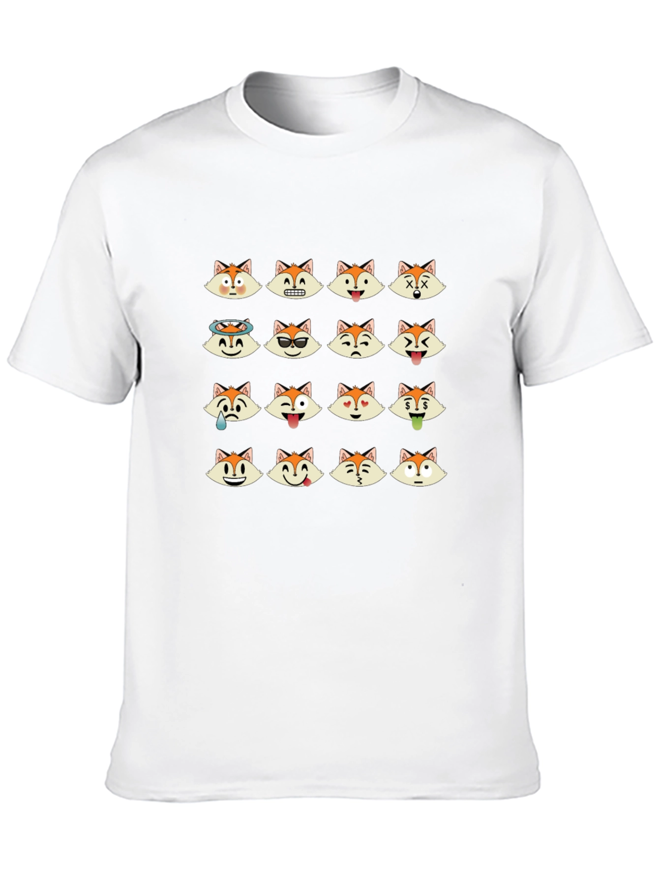 Emoji Fox Graphic Black T-Shirt