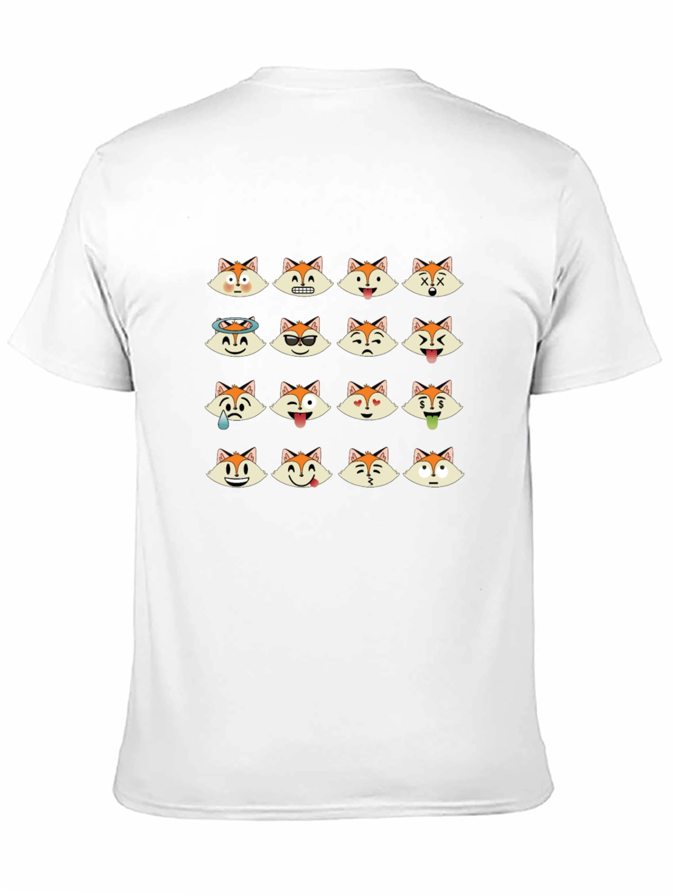 Emoji Fox Graphic Black T-Shirt