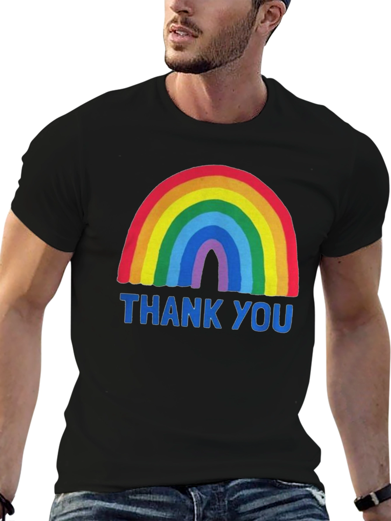 Rainbow Thank You Graphic Tee - Unisex