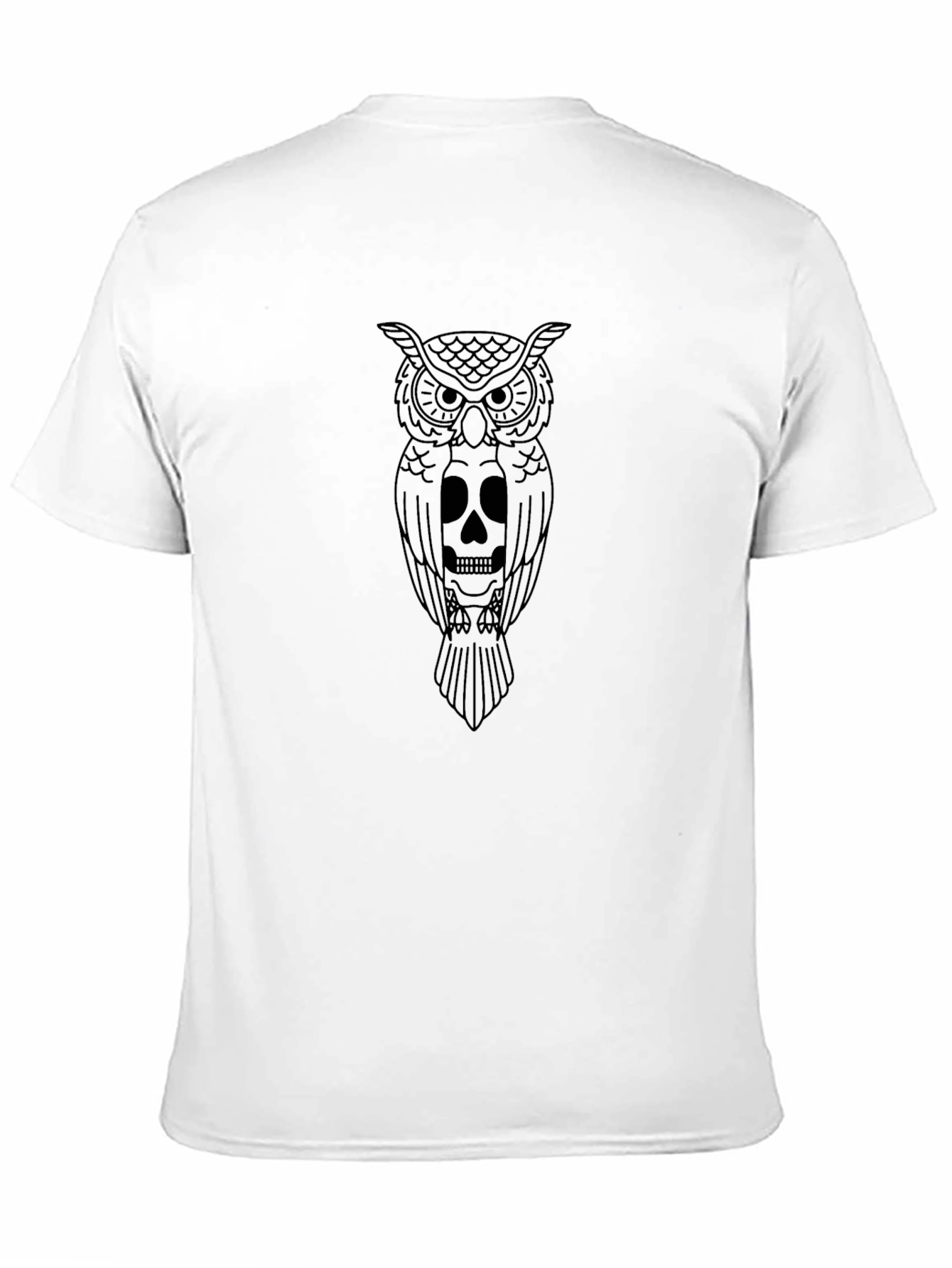 Owl & Skull Graphic Black T-Shirt