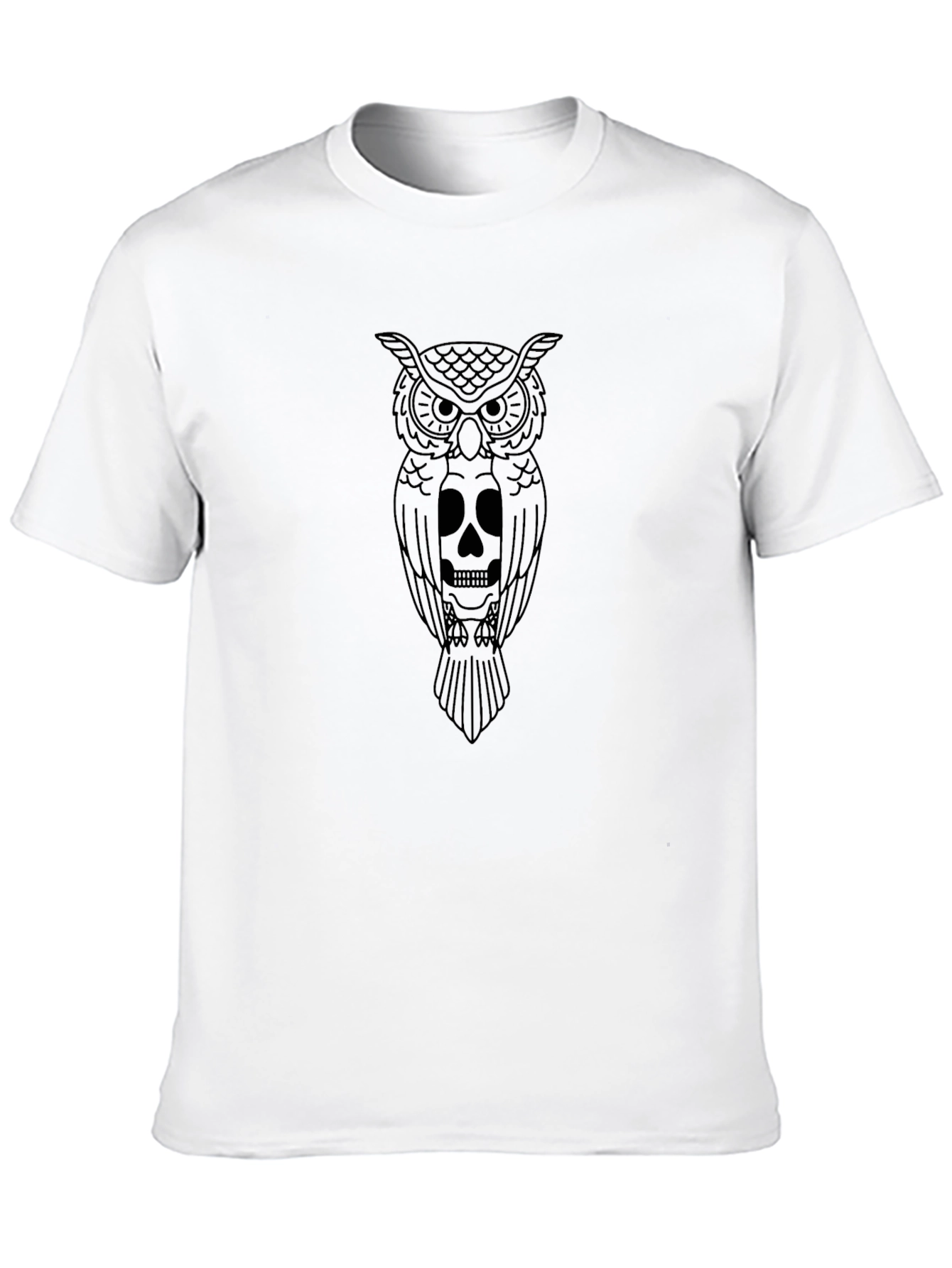 Owl & Skull Graphic Black T-Shirt
