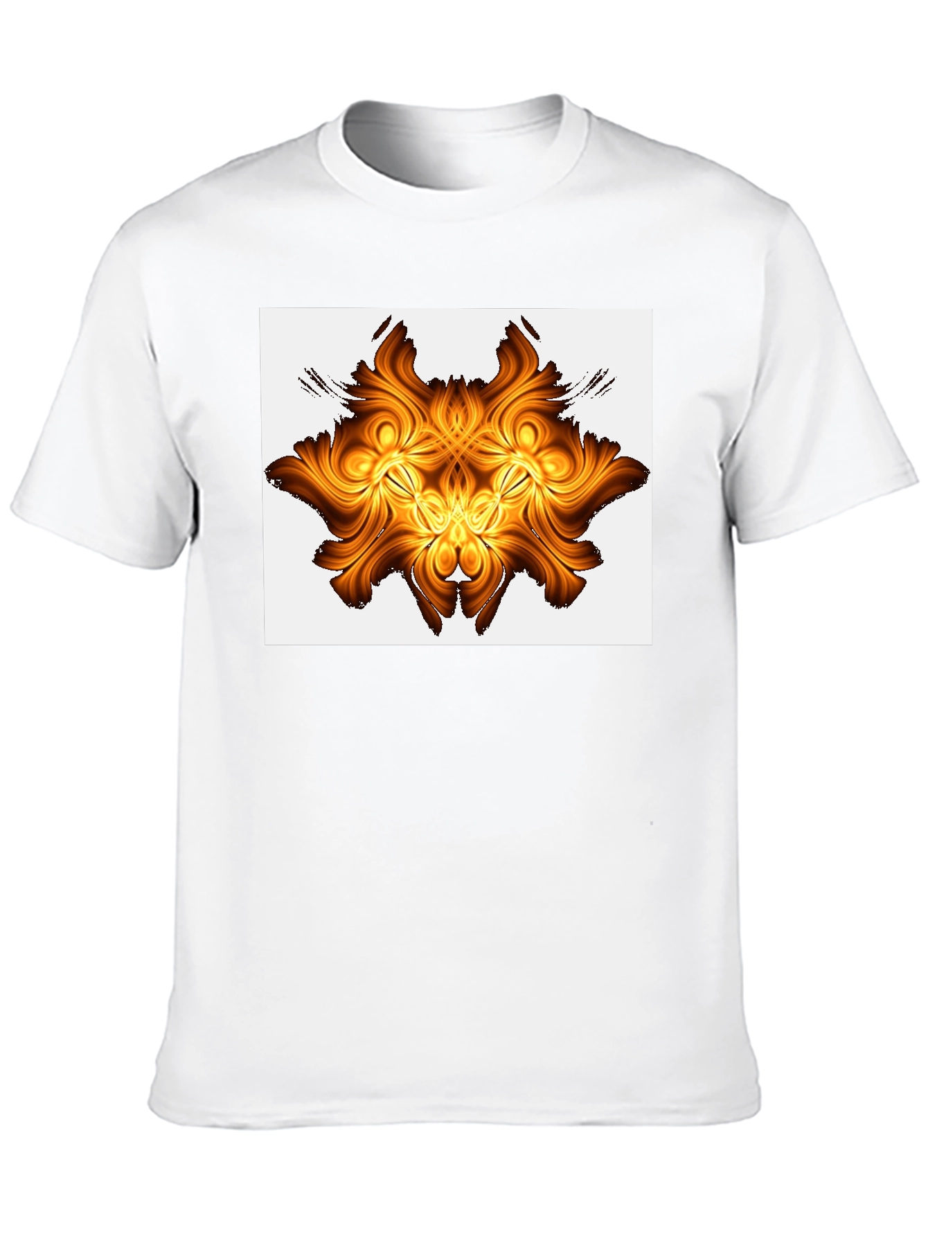 Golden Abstract Design Black T-Shirt