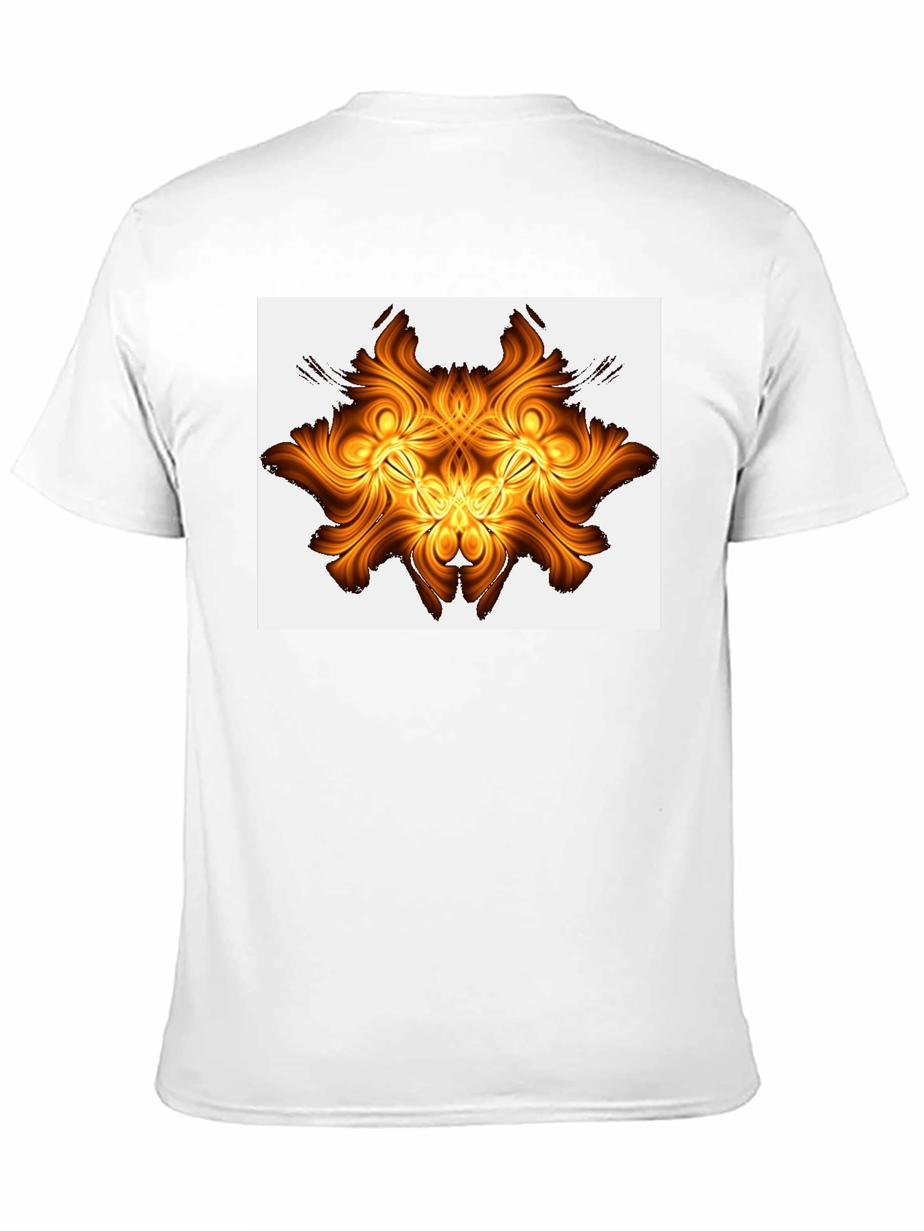 Golden Abstract Design Black T-Shirt