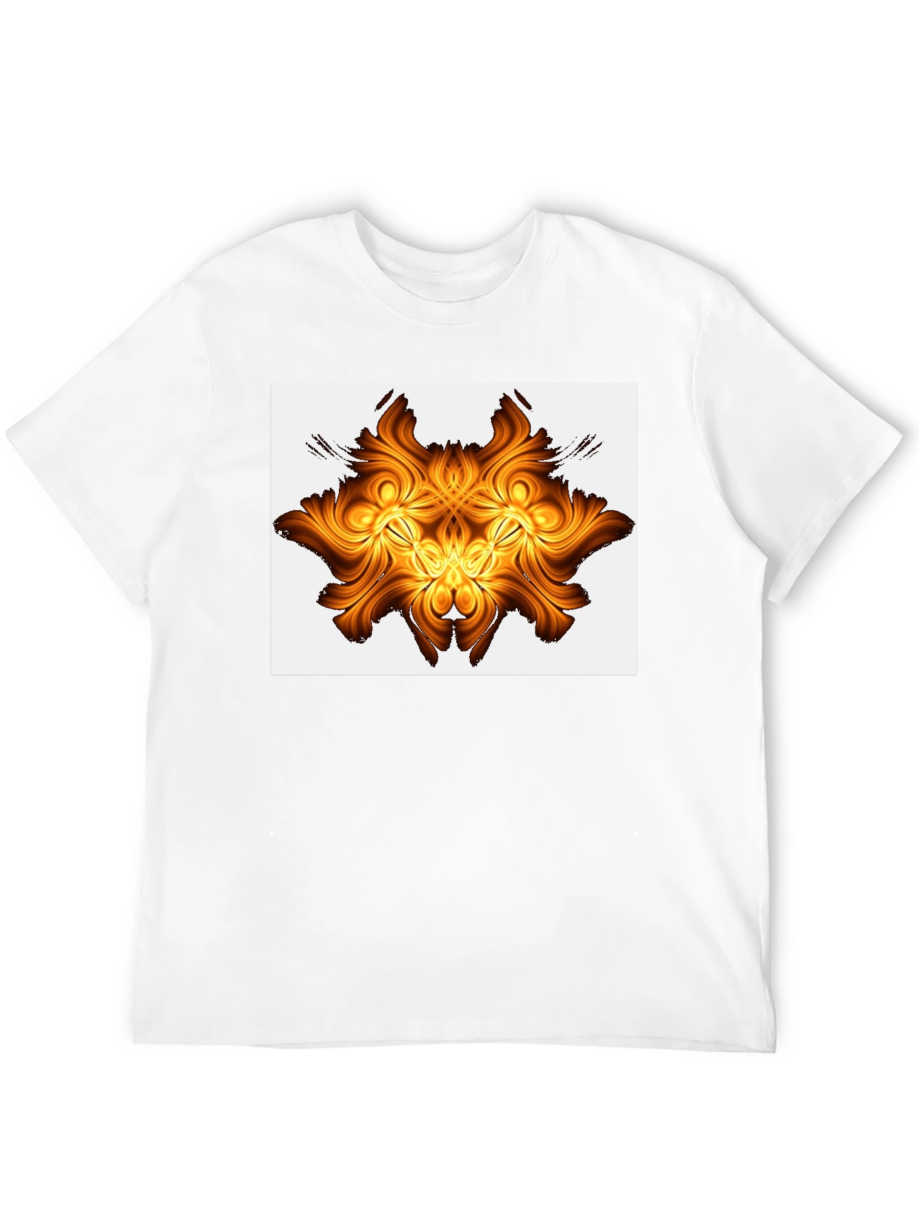 Golden Abstract Design Black T-Shirt
