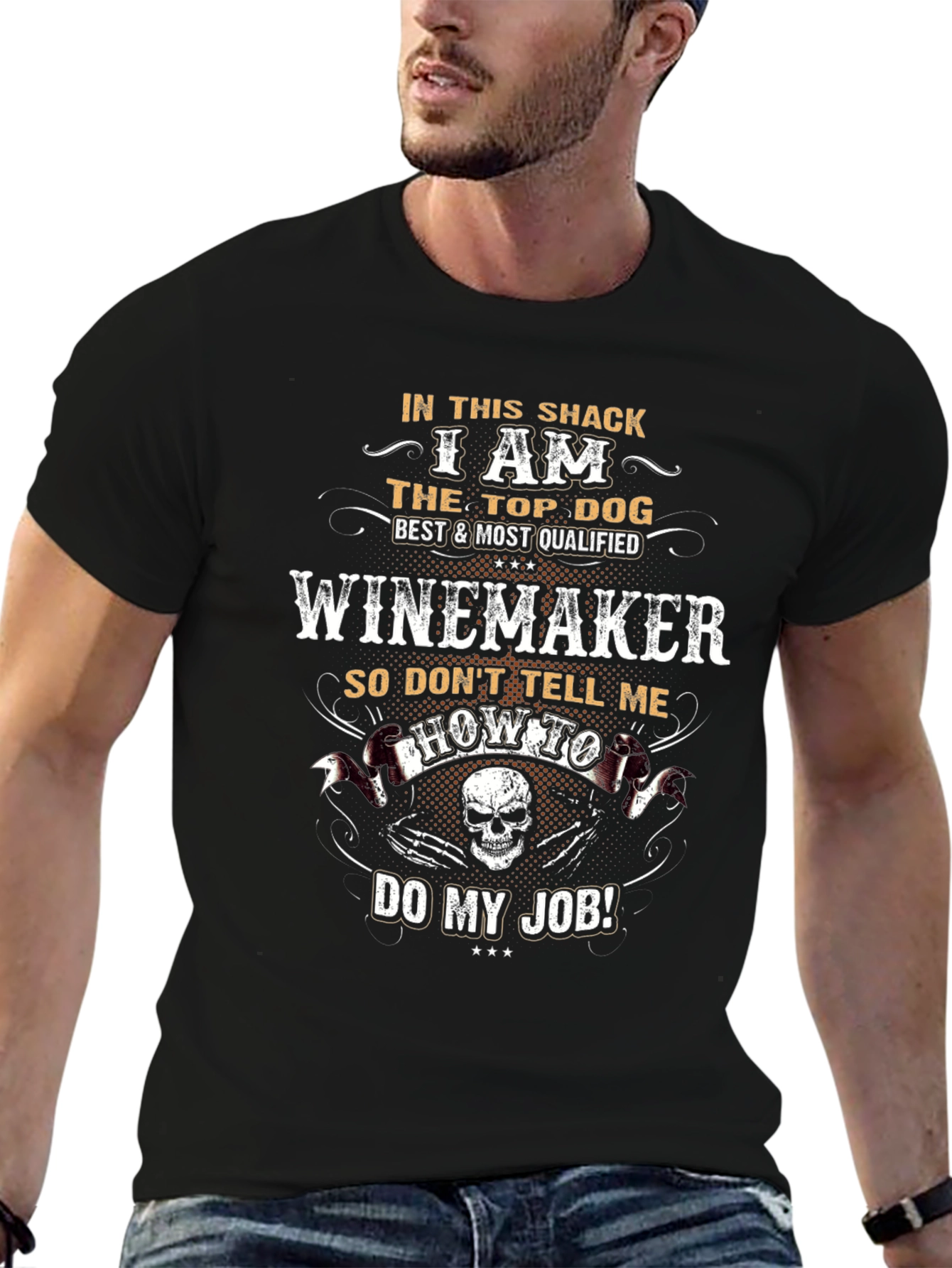 Winemaker Top Dog Funny Graphic T-Shirt