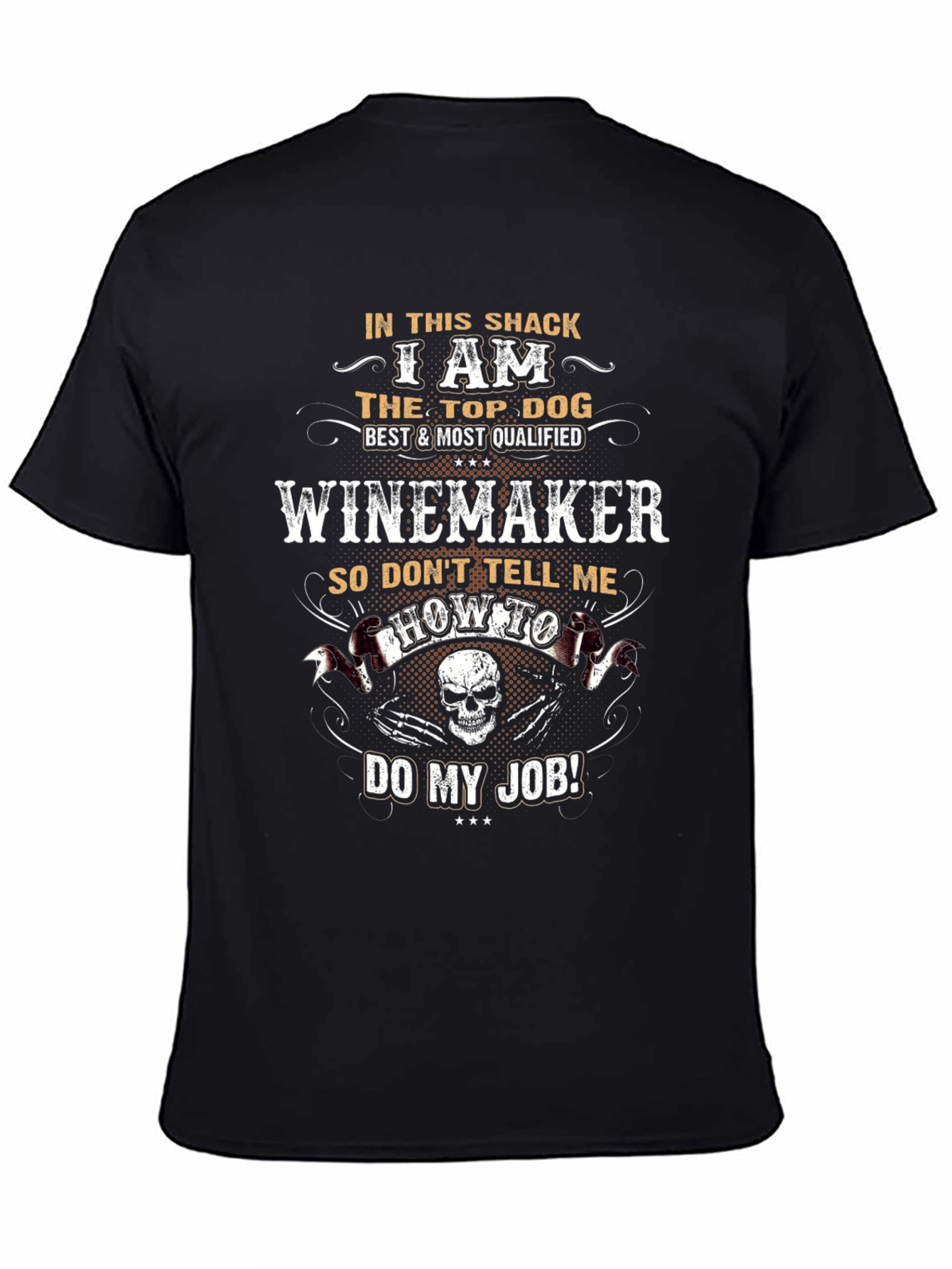 Winemaker Top Dog Funny Graphic T-Shirt