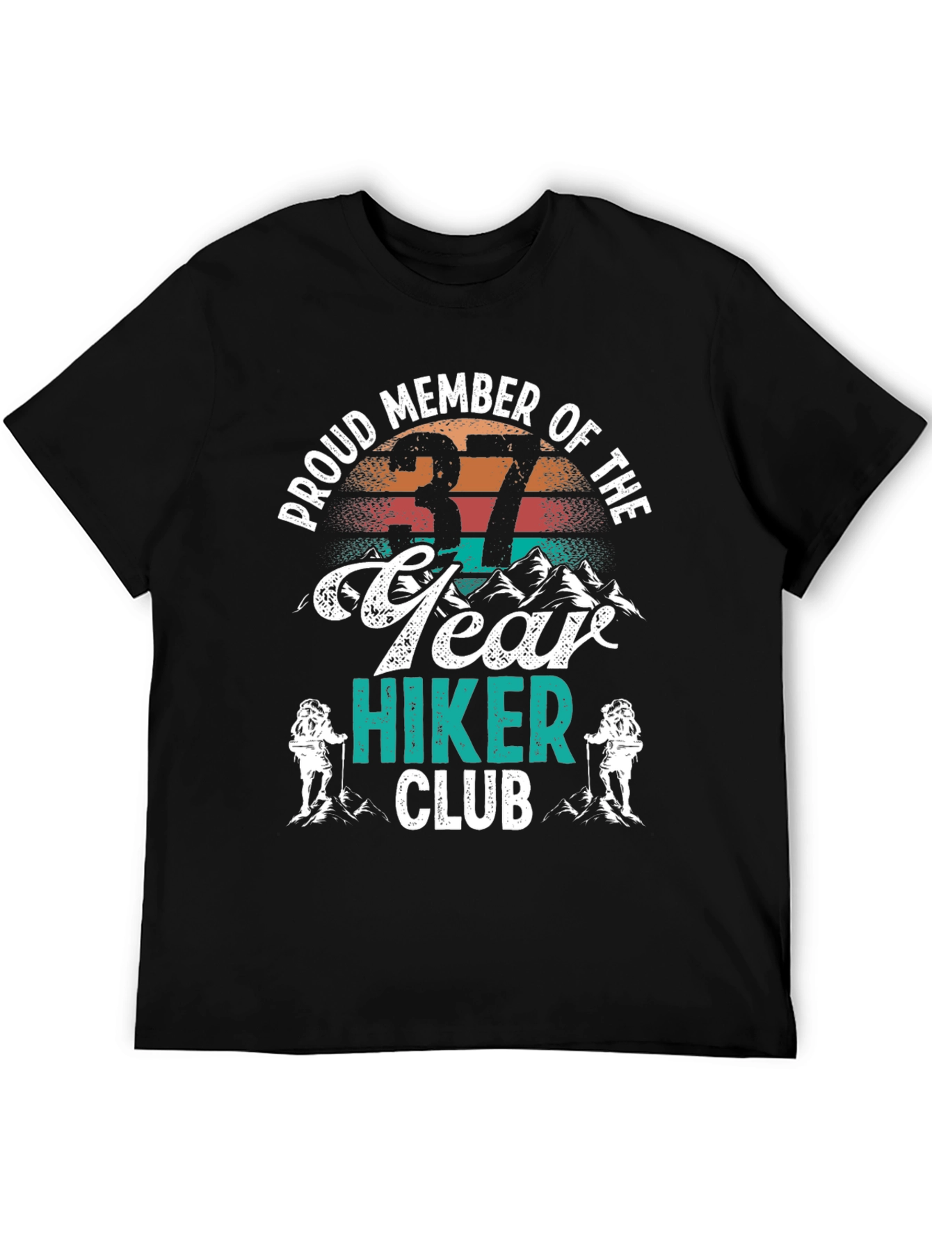 Proud Member 37 Year Hiker Club Black T-Shirt
