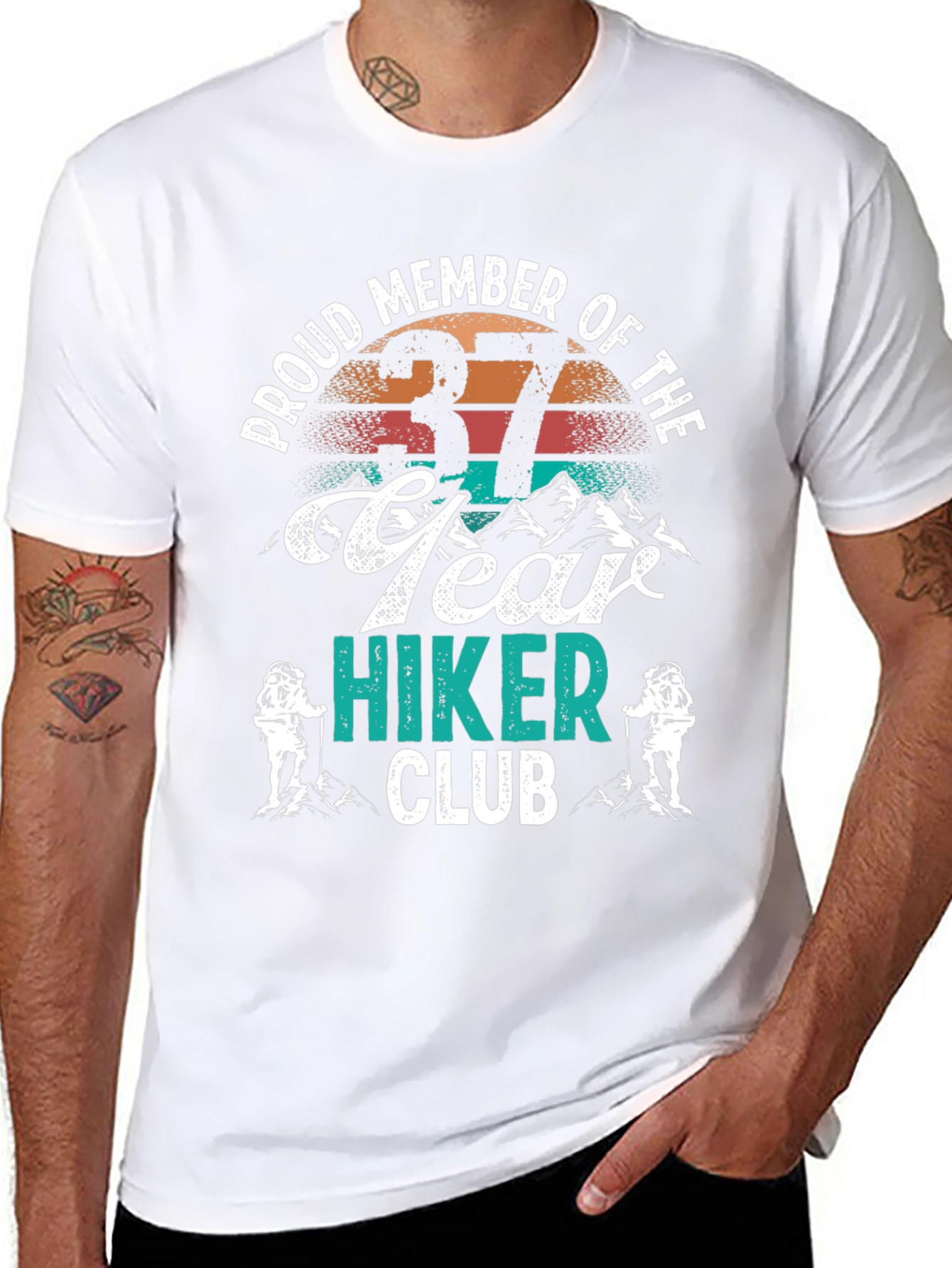Proud Member 37 Year Hiker Club Black T-Shirt