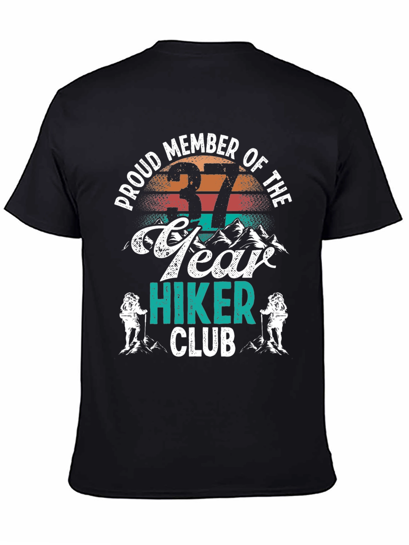 Proud Member 37 Year Hiker Club Black T-Shirt