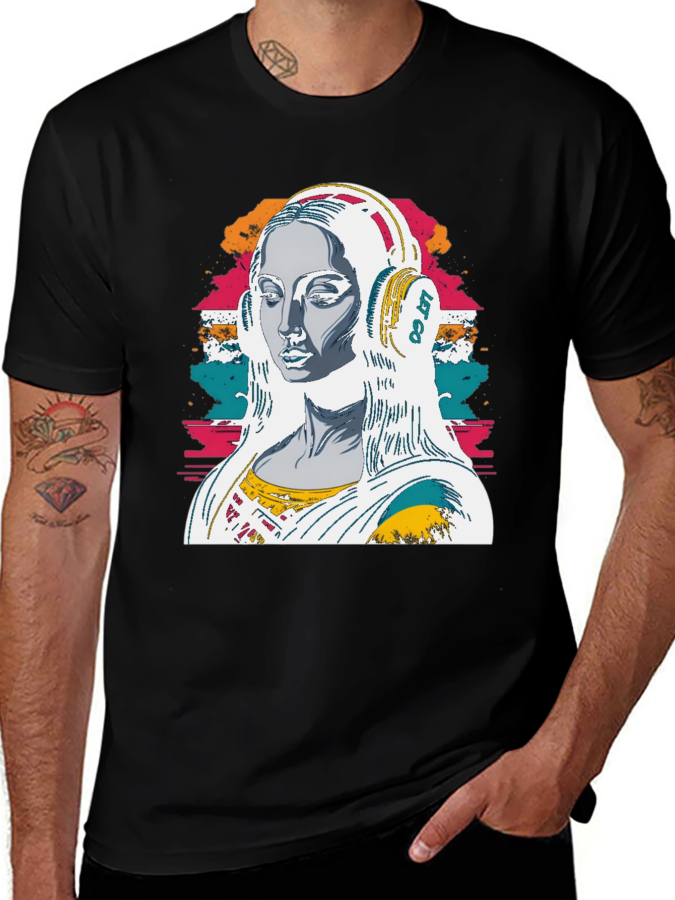 Mona Lisa Music T-Shirt -  Retro Style Tee