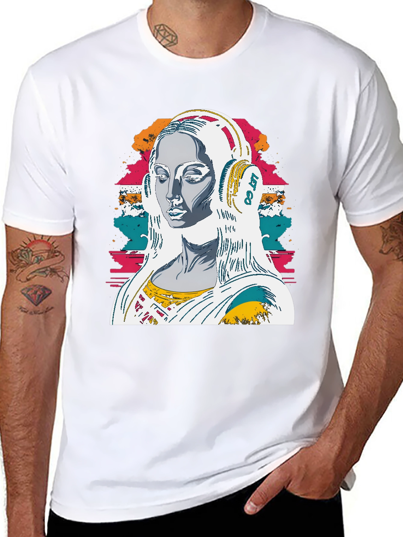 Mona Lisa Music T-Shirt -  Retro Style Tee