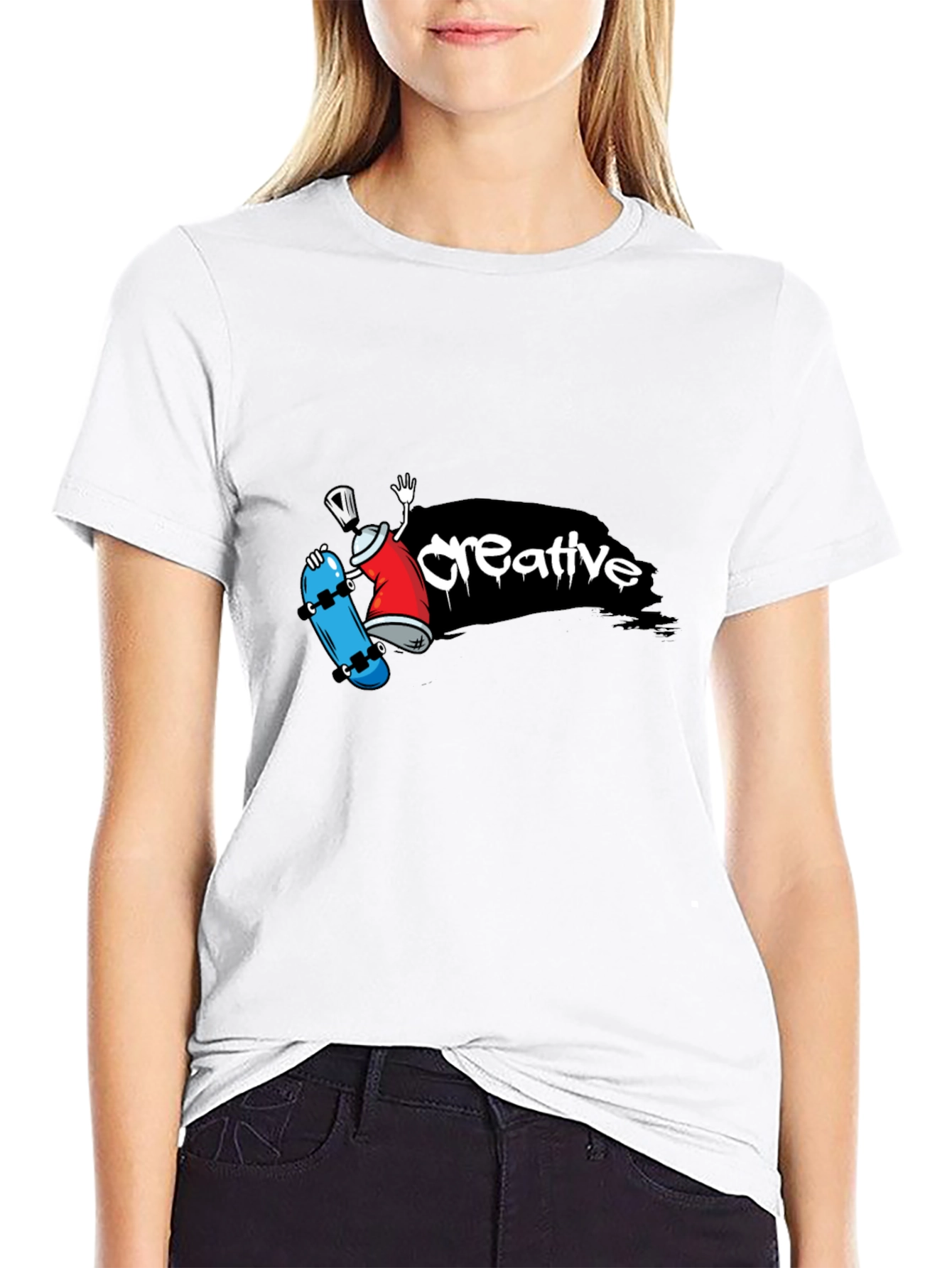 Creative Skater T-Shirt - Trendy Graphic Tee