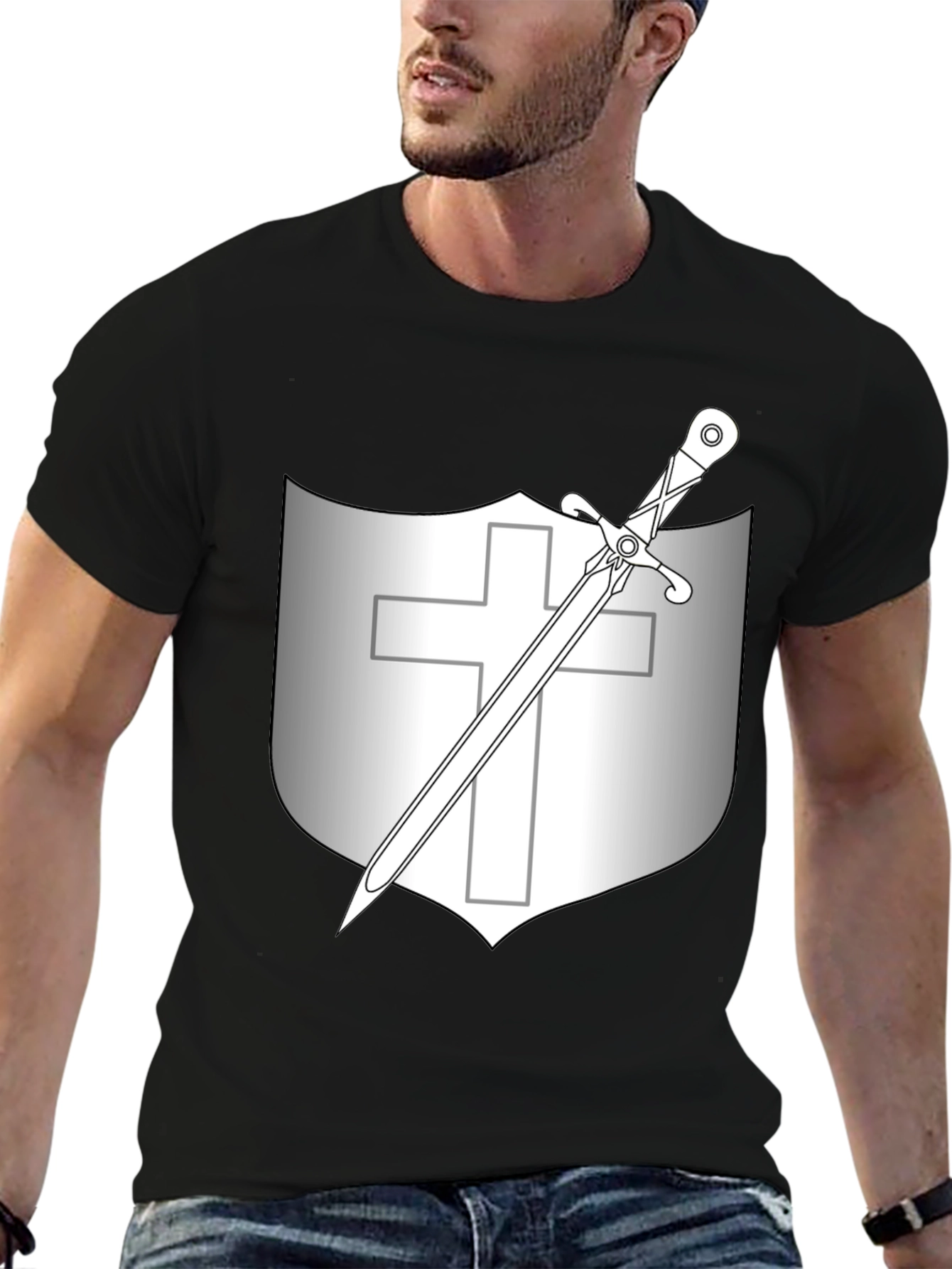 Shield & Sword Graphic Tee - Knightly Design