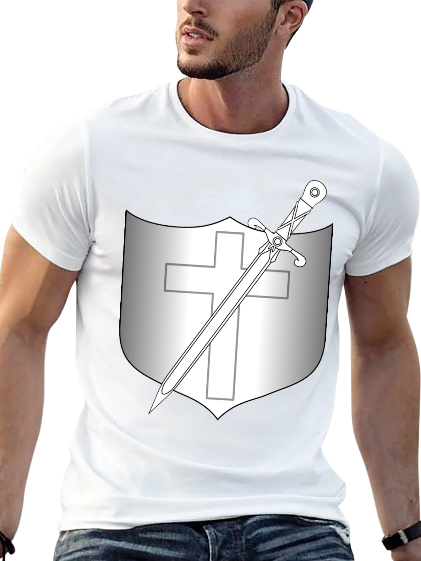 Shield & Sword Graphic Tee - Knightly Design
