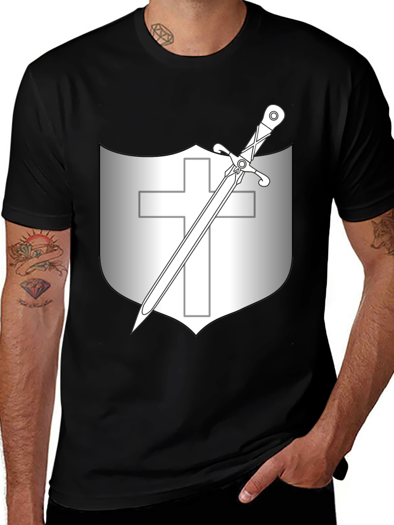 Shield & Sword Graphic Tee - Knightly Design