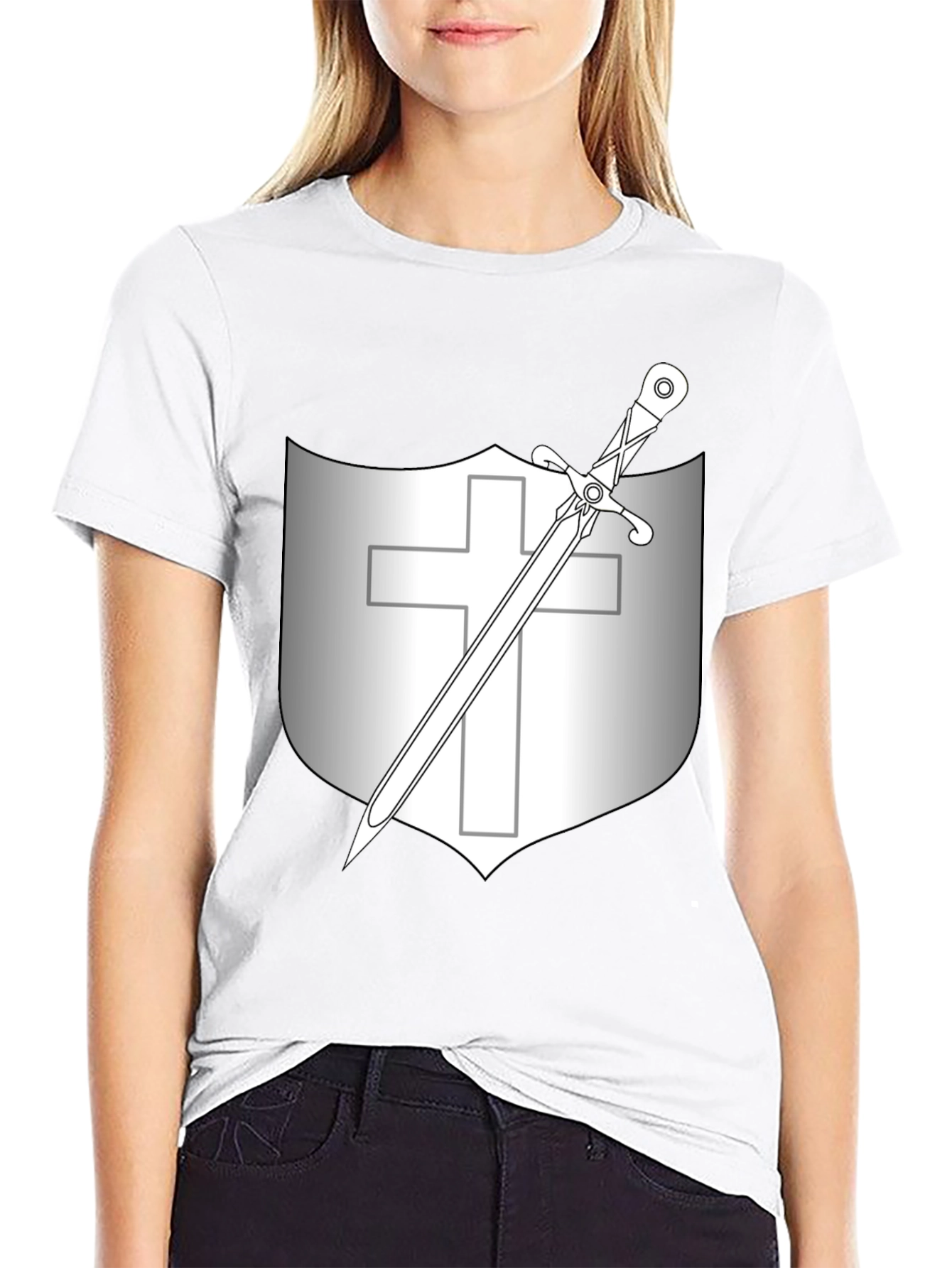Shield & Sword Graphic Tee - Knightly Design