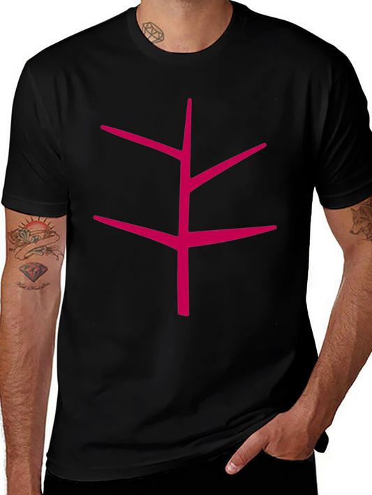 Modern Tree Branch Graphic Black T-Shirt