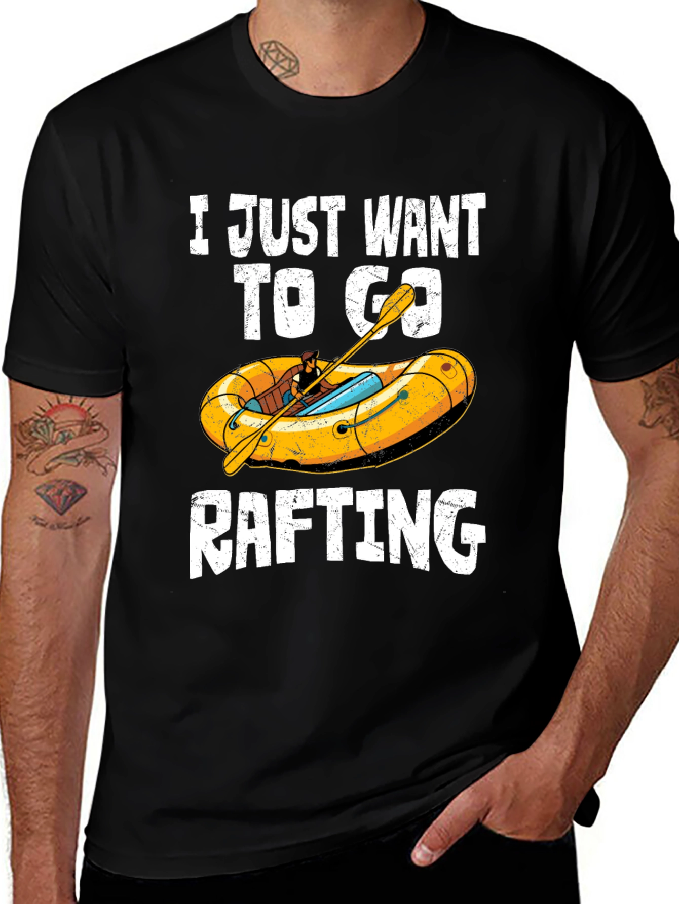 Rafting T-Shirt - I Just Want To Go Rafting