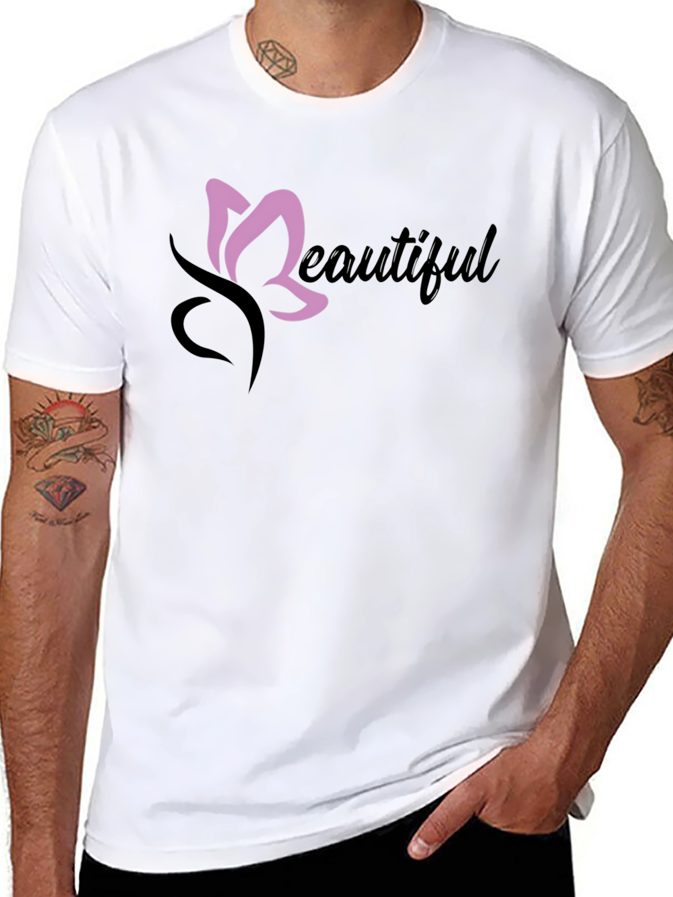 Beautiful Butterfly Graphic T-Shirt - Casual Style
