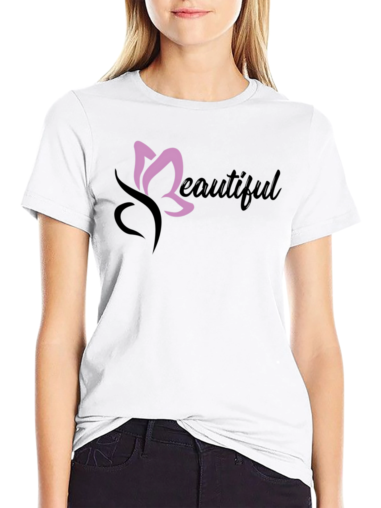 Beautiful Butterfly Graphic T-Shirt - Casual Style