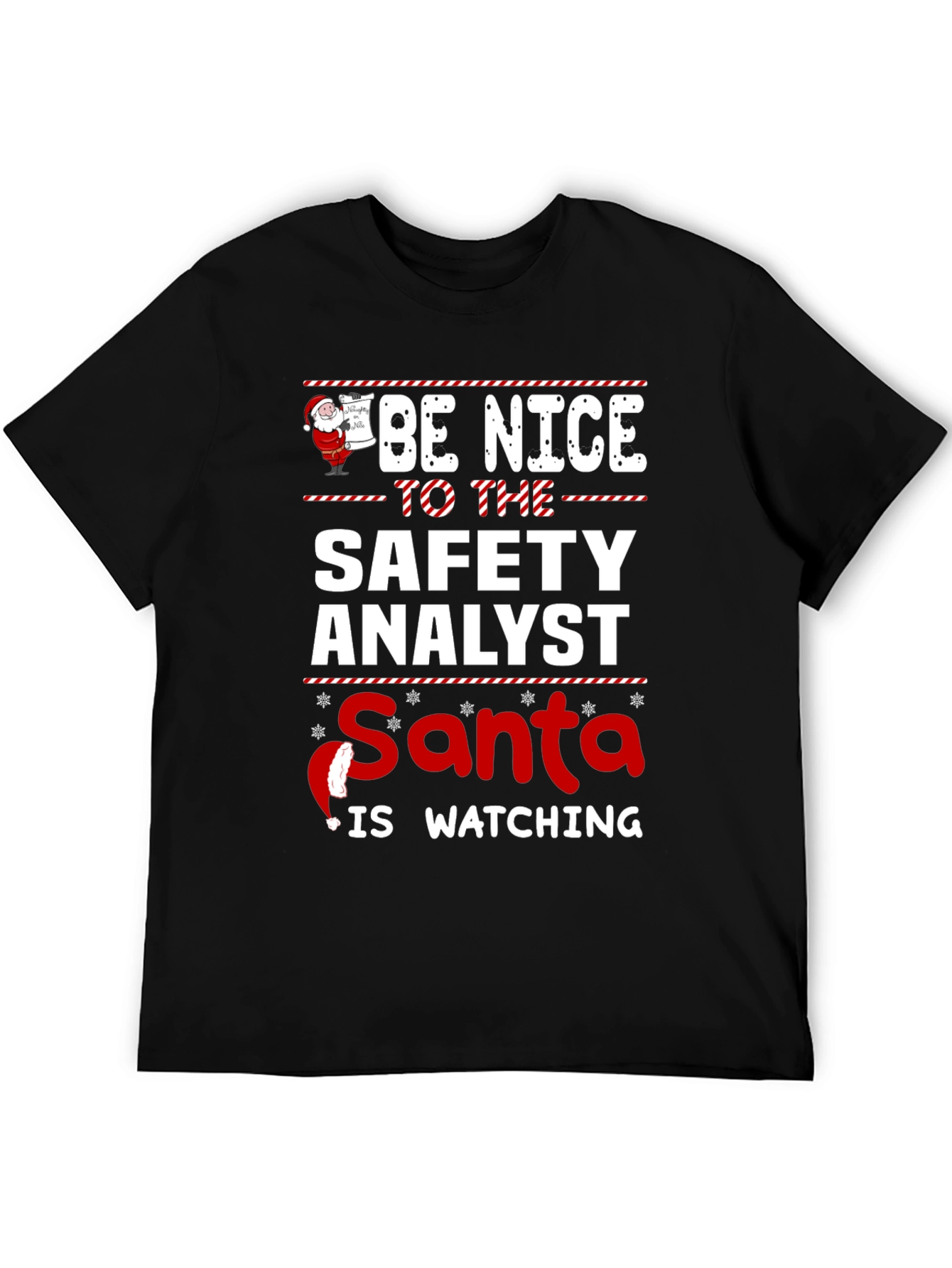 Safety Analyst Santa Watching Graphic T-Shirt