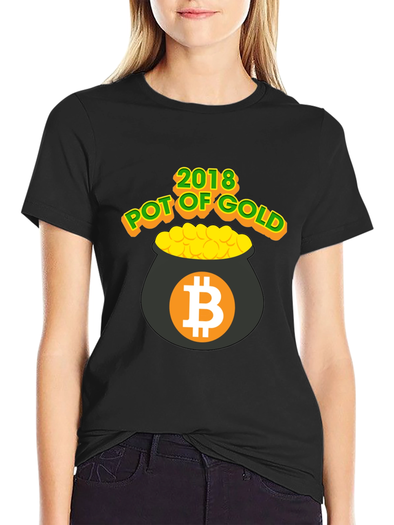 Bitcoin Pot of Gold 2018 Black T-Shirt