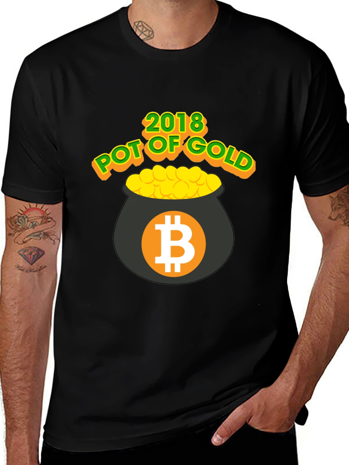 Bitcoin Pot of Gold 2018 Black T-Shirt