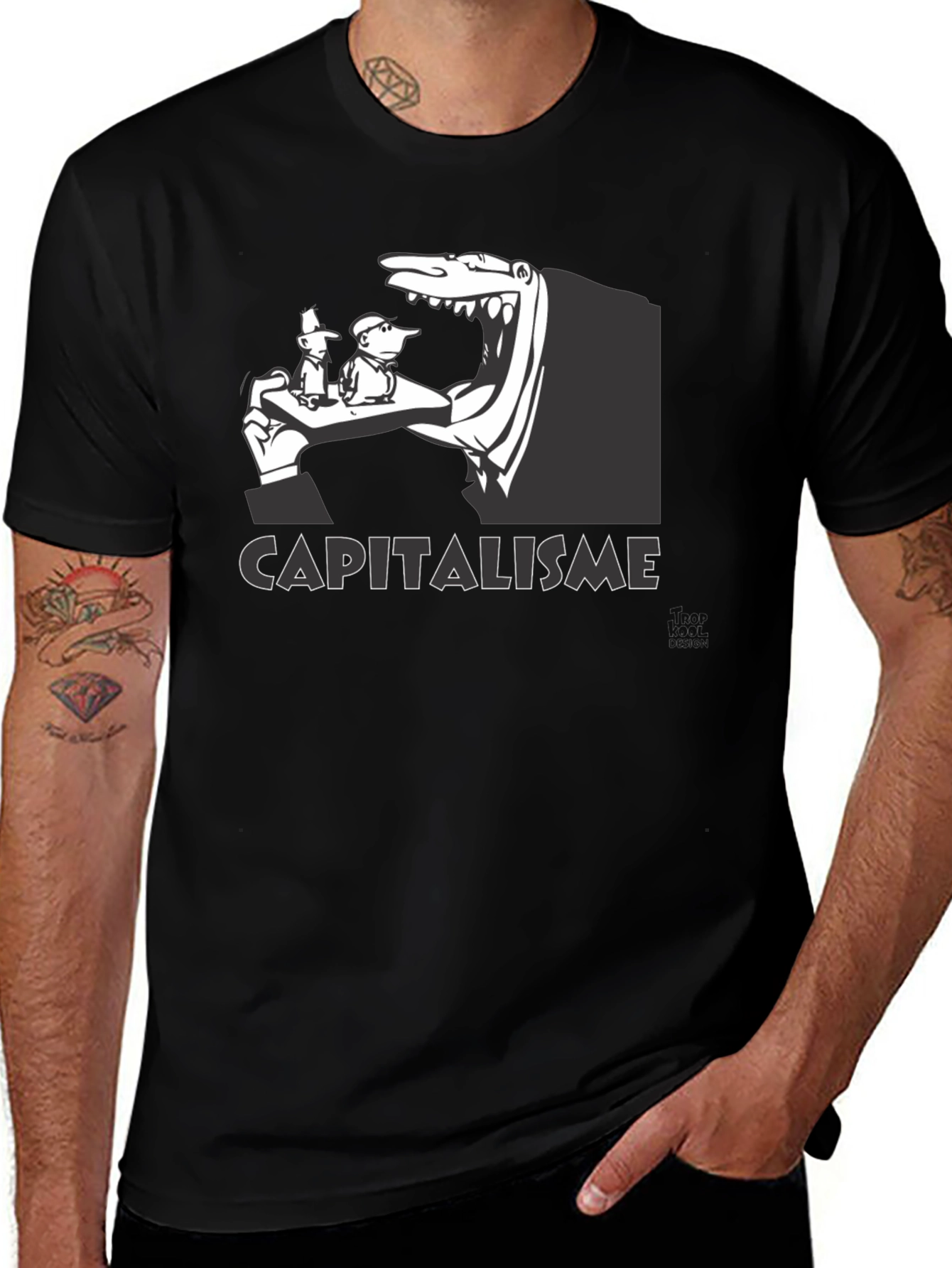 Capitalism Graphic Print Black T-Shirt