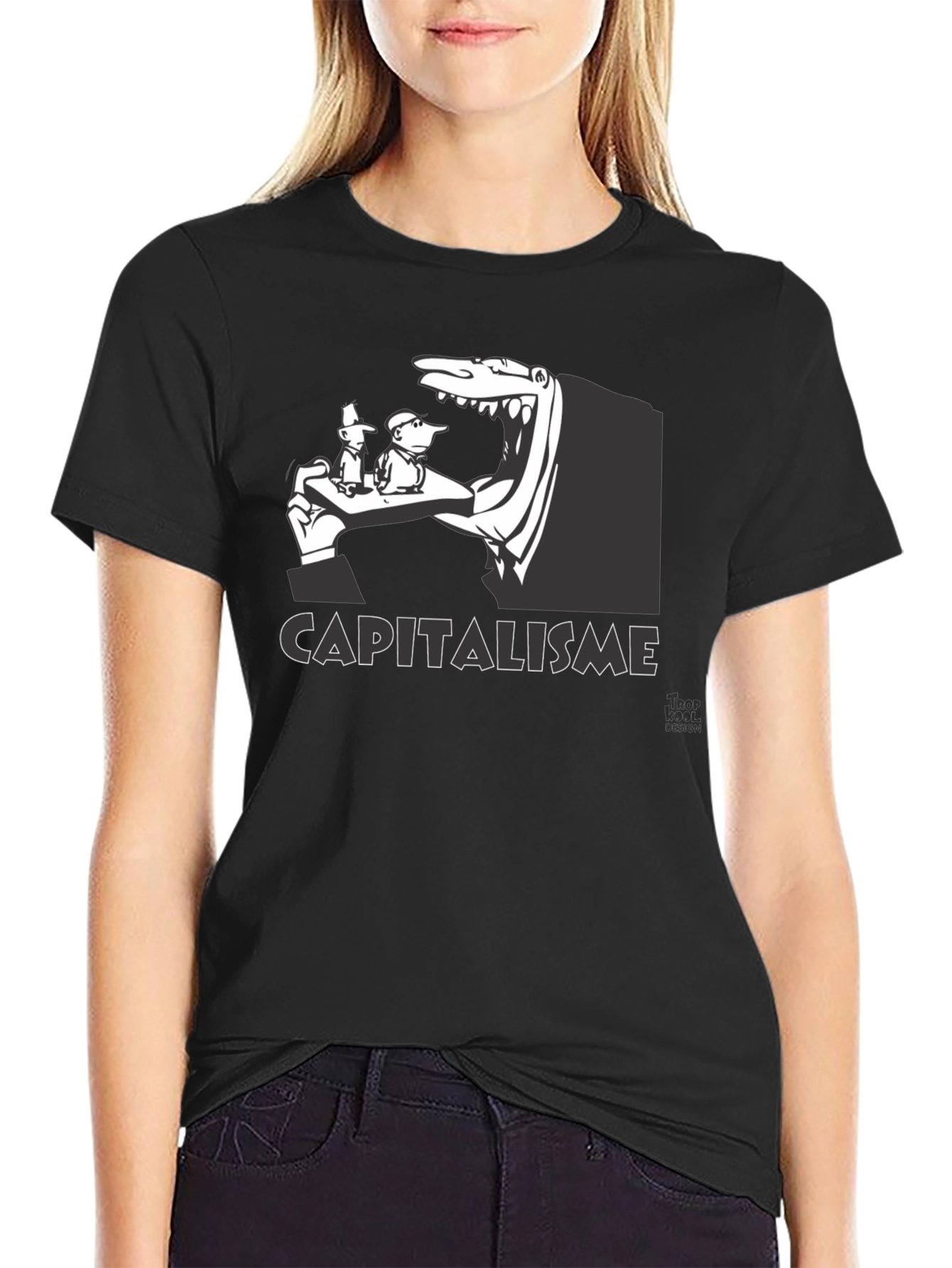 Capitalism Graphic Print Black T-Shirt