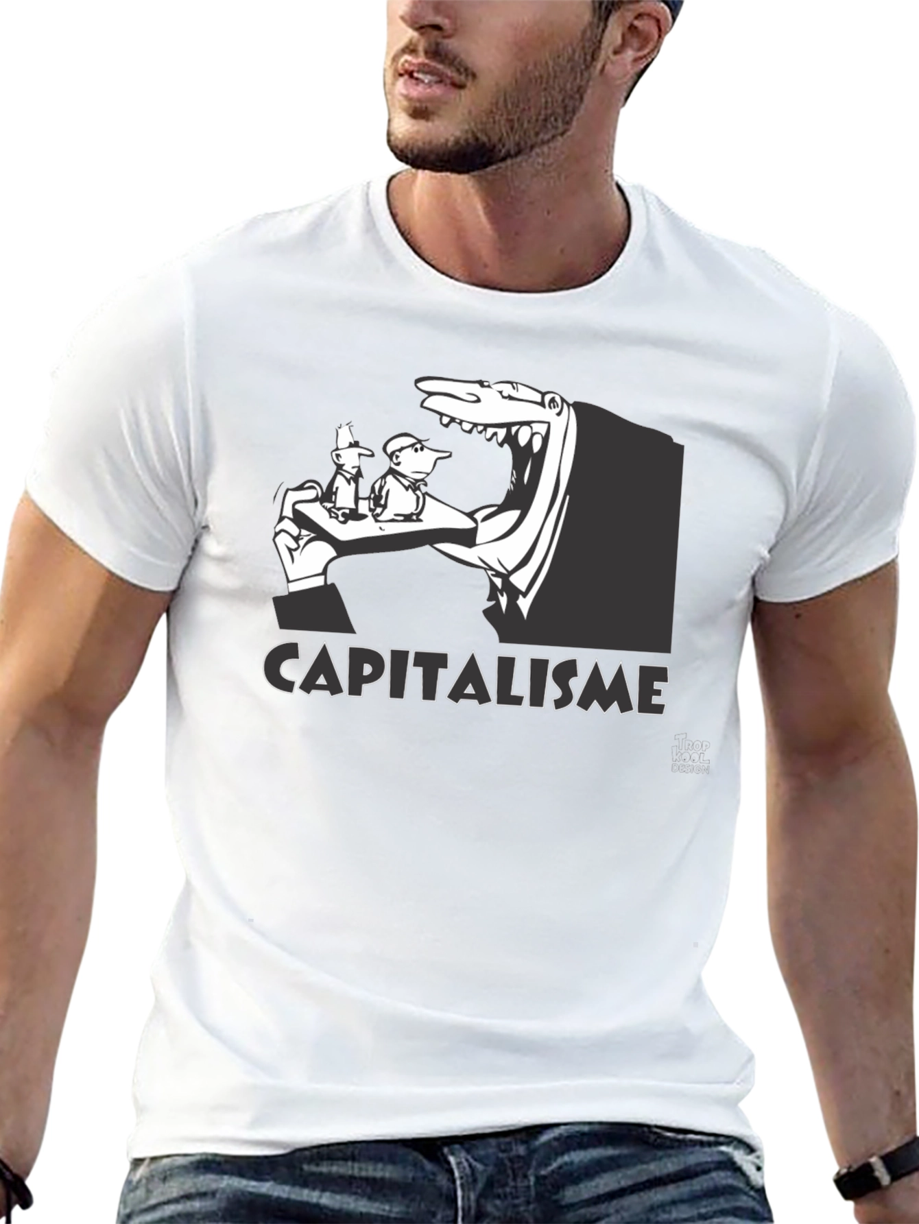 Capitalism Graphic Print Black T-Shirt