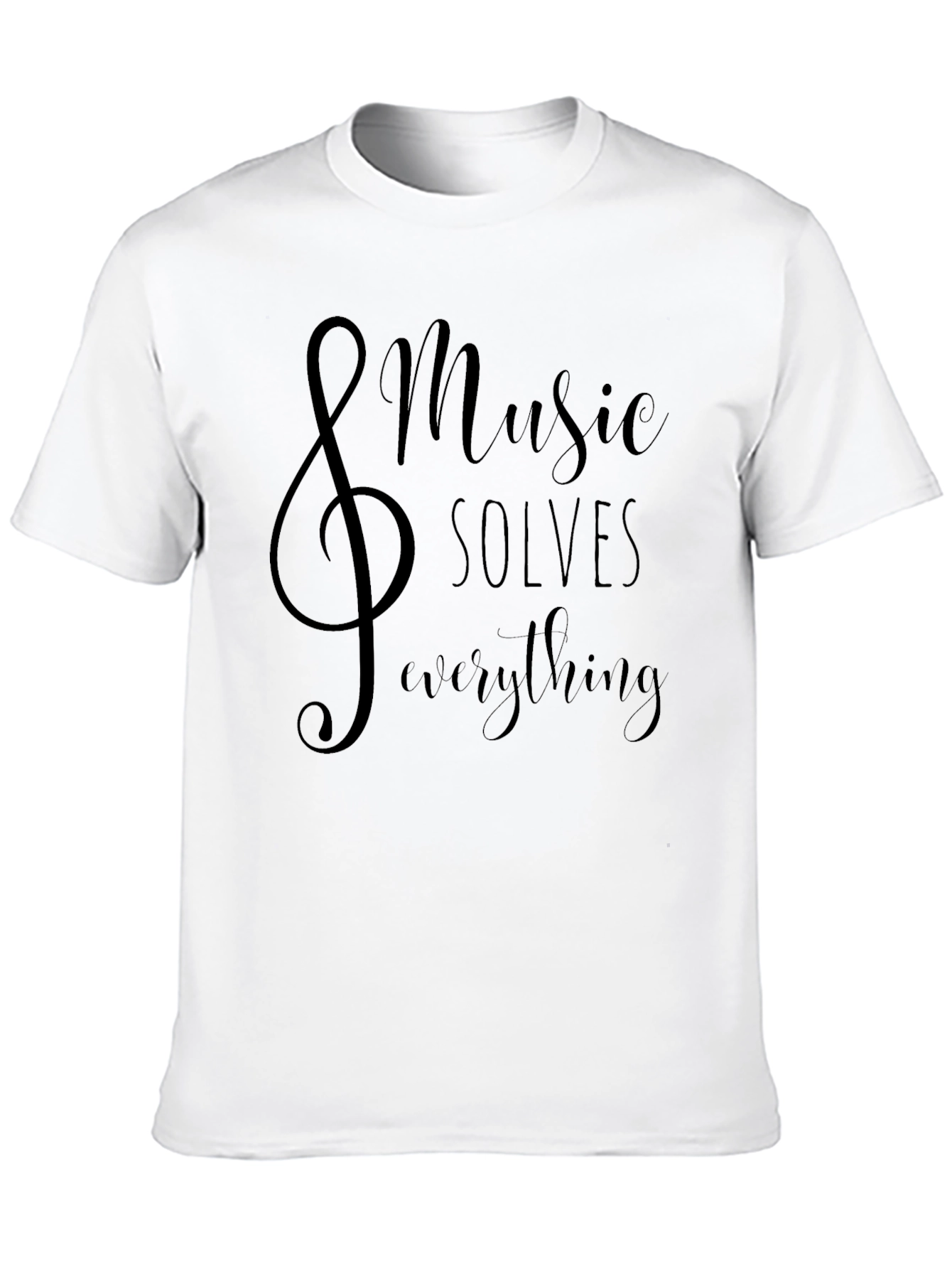 Music Solves Everything T-Shirt - Stylish Treble Clef Design