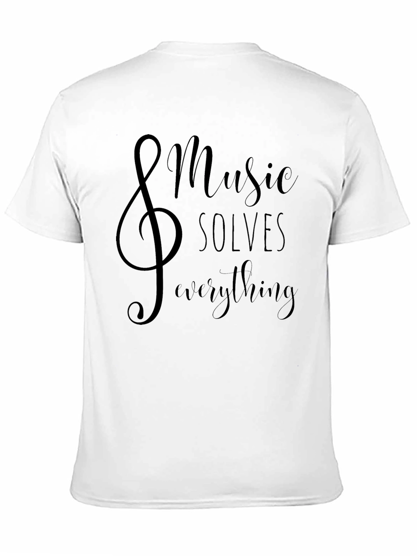 Music Solves Everything T-Shirt - Stylish Treble Clef Design