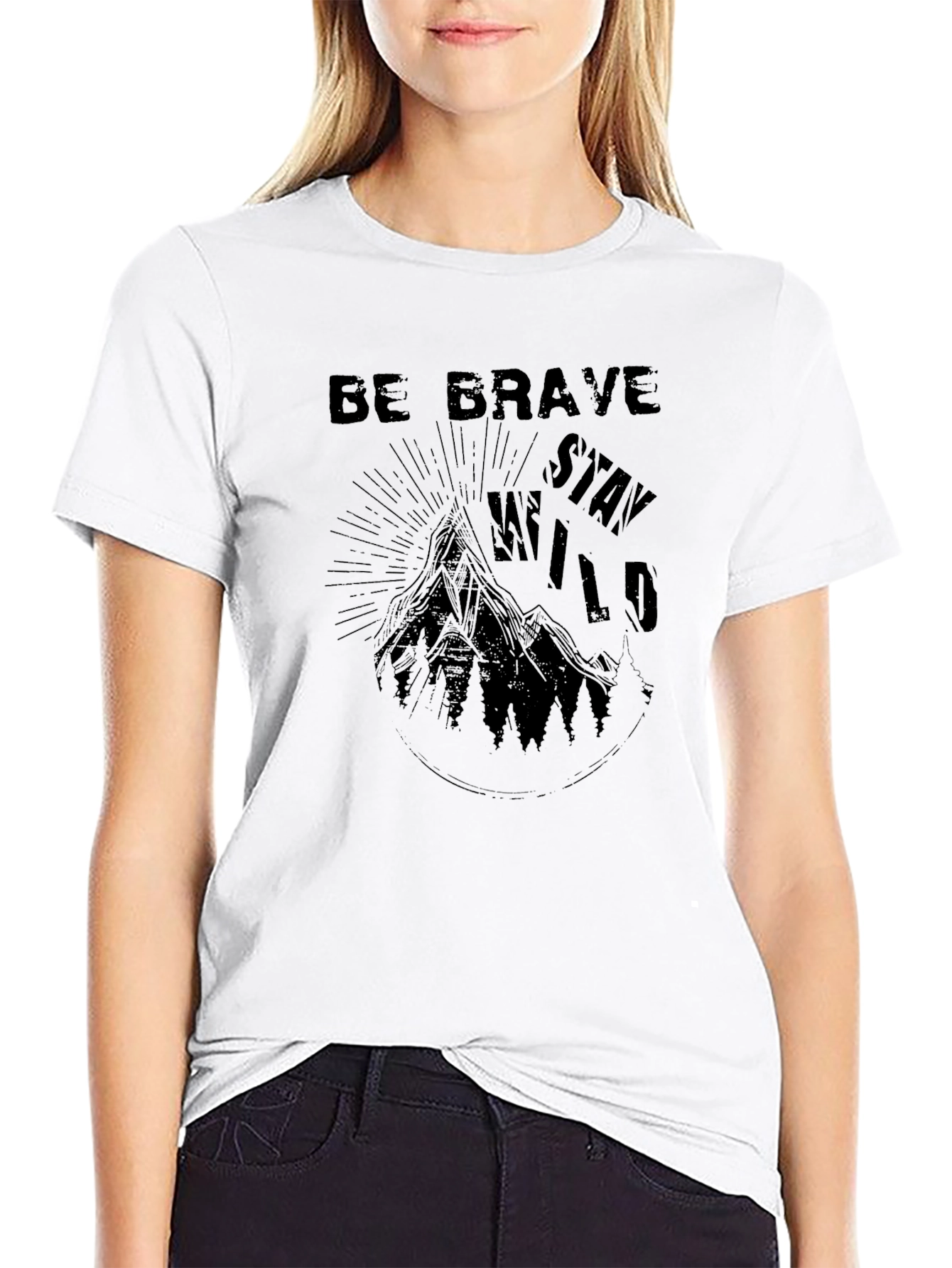 Be Brave Stay Wild Graphic T-Shirt for Men