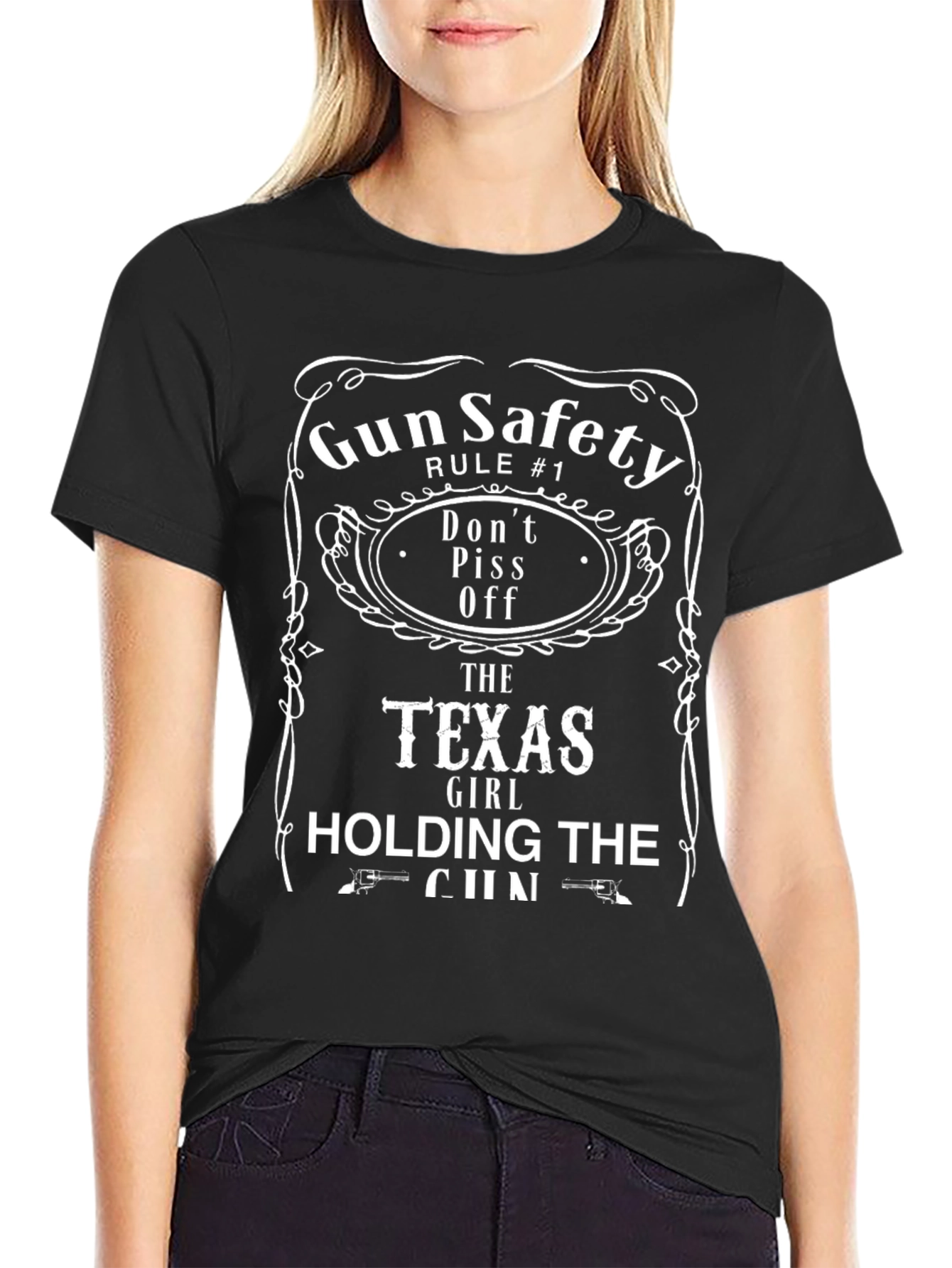 Gun Safety Texas Girl T-Shirt - Dont Piss Off