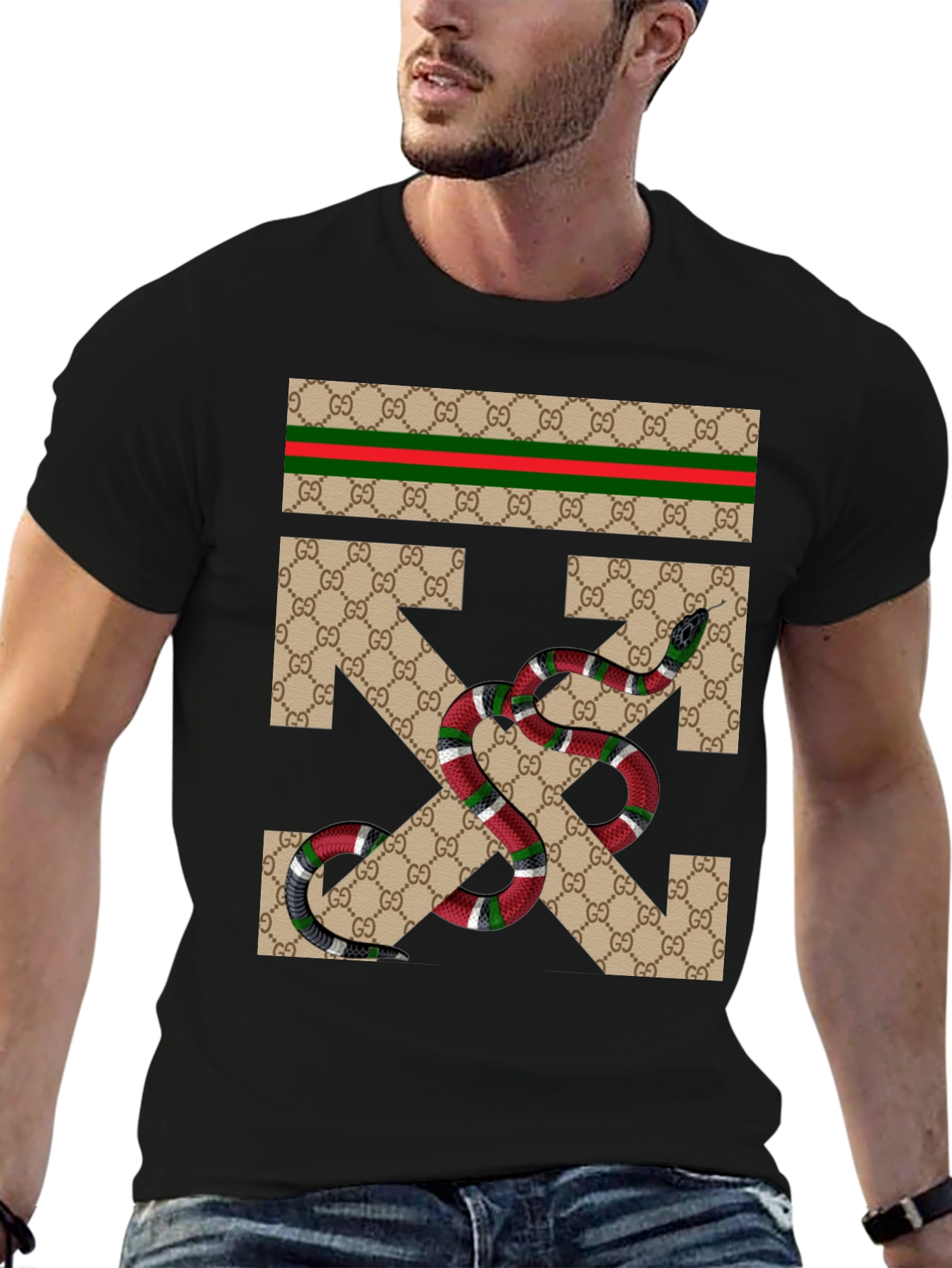 Gucci Snake Arrow T-Shirt - Black