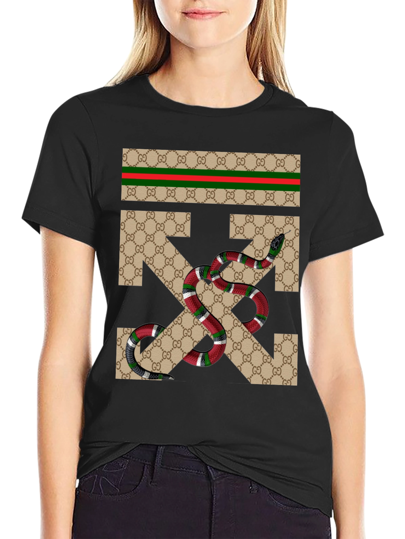 Gucci Snake Arrow T-Shirt - Black
