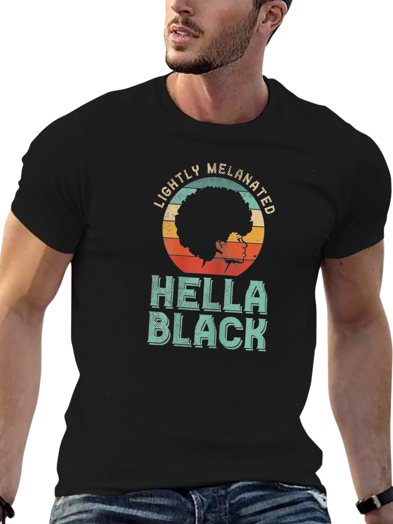 Lightly Melanated Hella Black T-Shirt