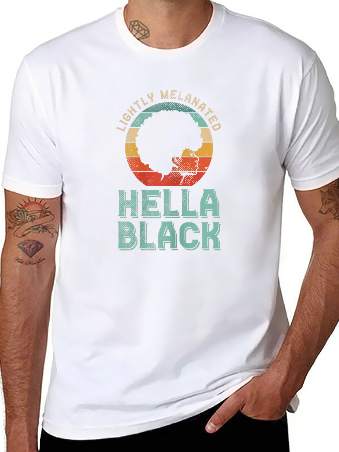 Lightly Melanated Hella Black T-Shirt
