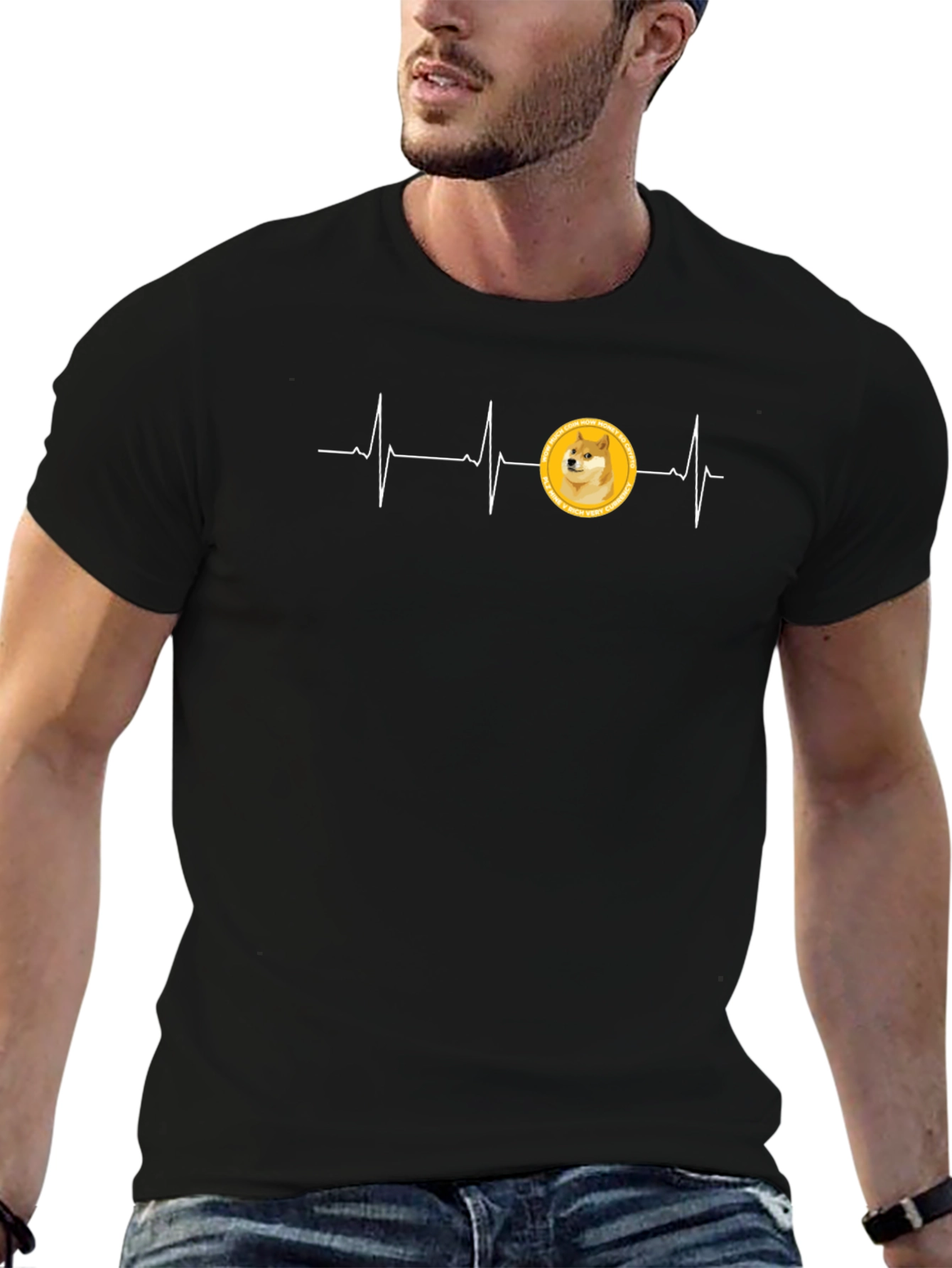 Doge Coin Heartbeat T-Shirt - Crypto Currency Tee