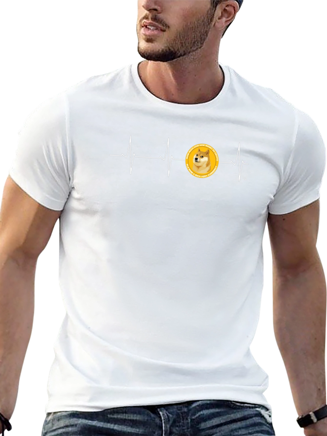 Doge Coin Heartbeat T-Shirt - Crypto Currency Tee