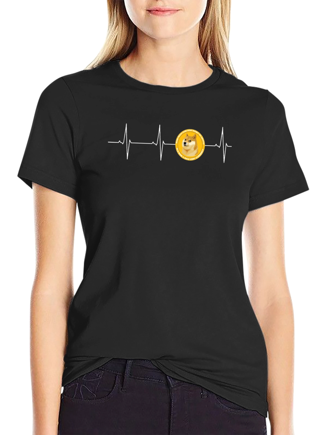 Doge Coin Heartbeat T-Shirt - Crypto Currency Tee