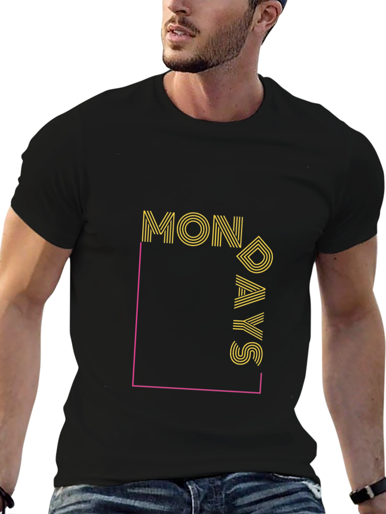 Monday Graphic Tee - Classic Black Cotton T-Shirt