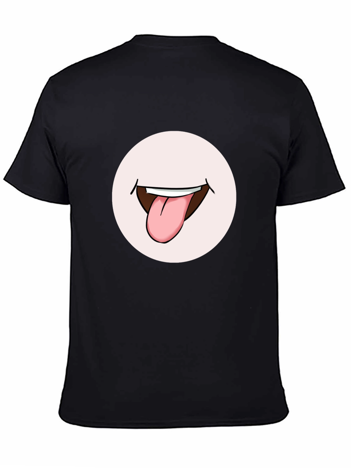 Funny Tongue Out Graphic Tee - Black
