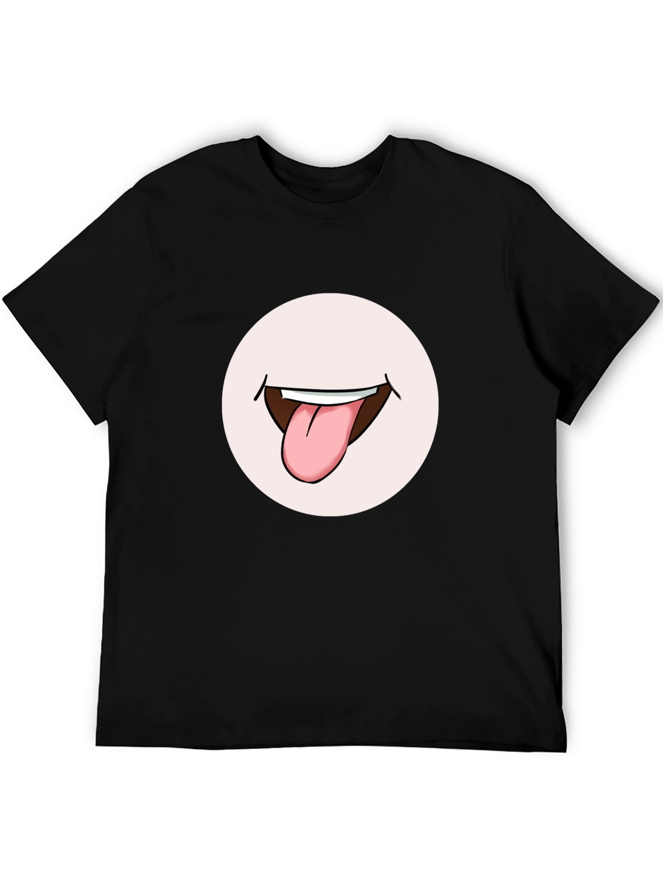 Funny Tongue Out Graphic Tee - Black