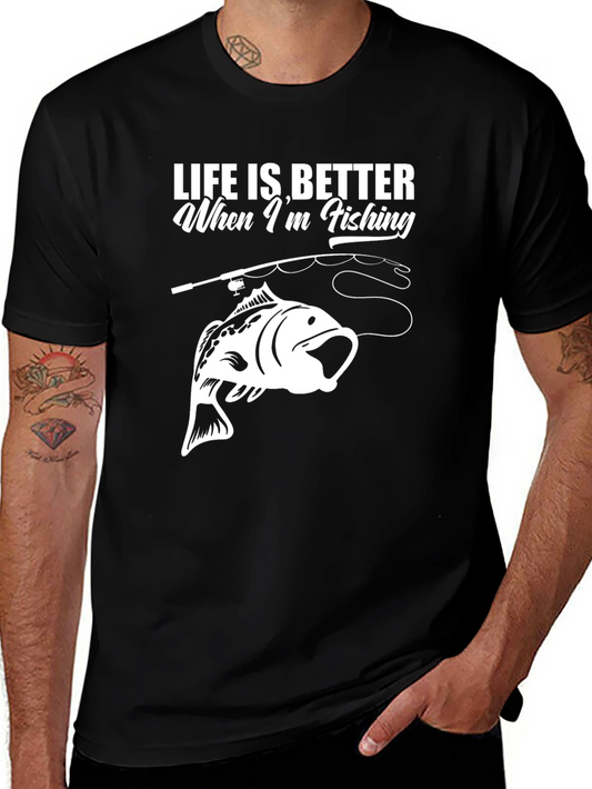 Fishing Lover Graphic Tee - Life is Better Fishing