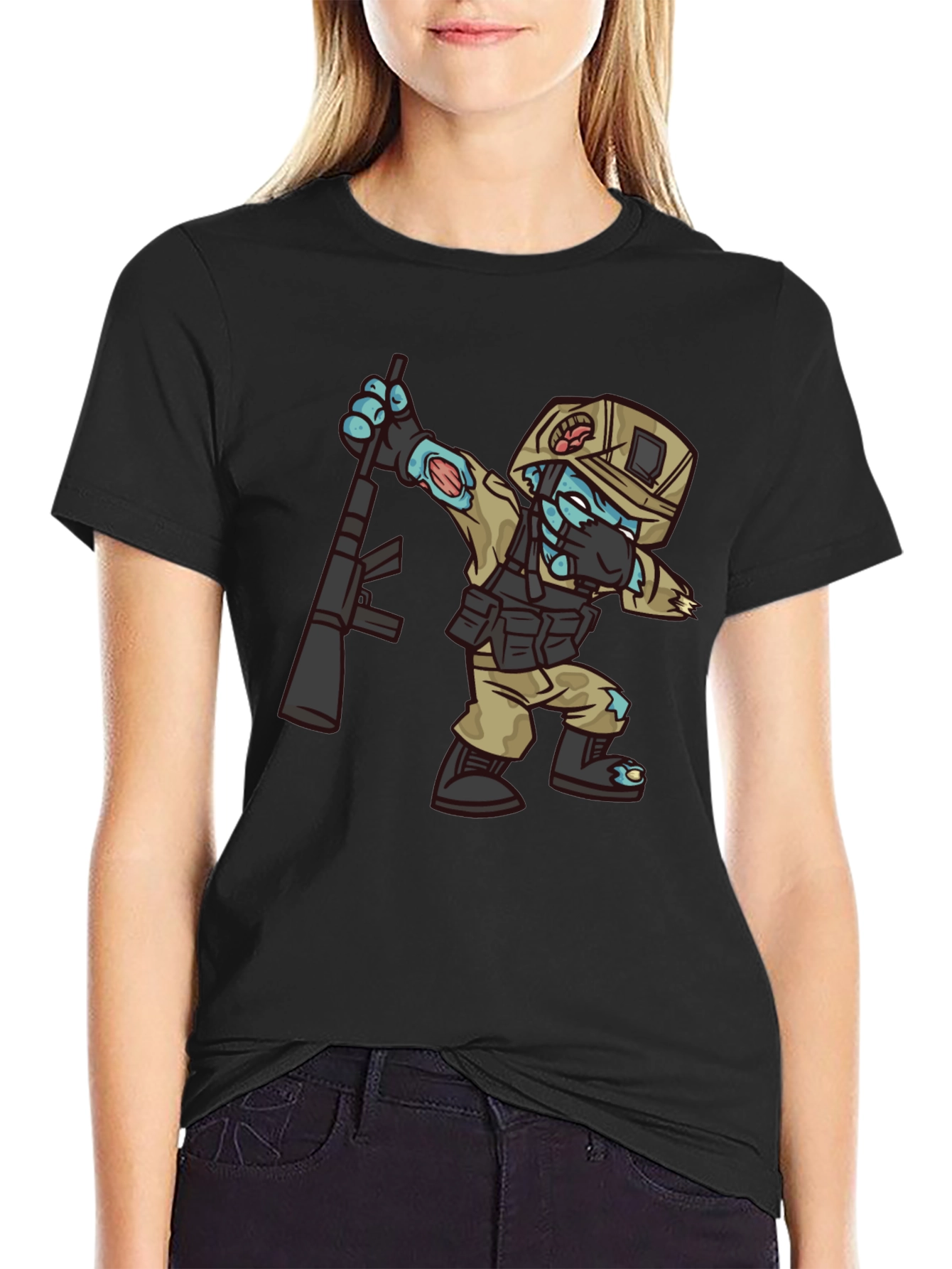 Zombie Soldier Dabbing T-Shirt - Funny Graphic Tee