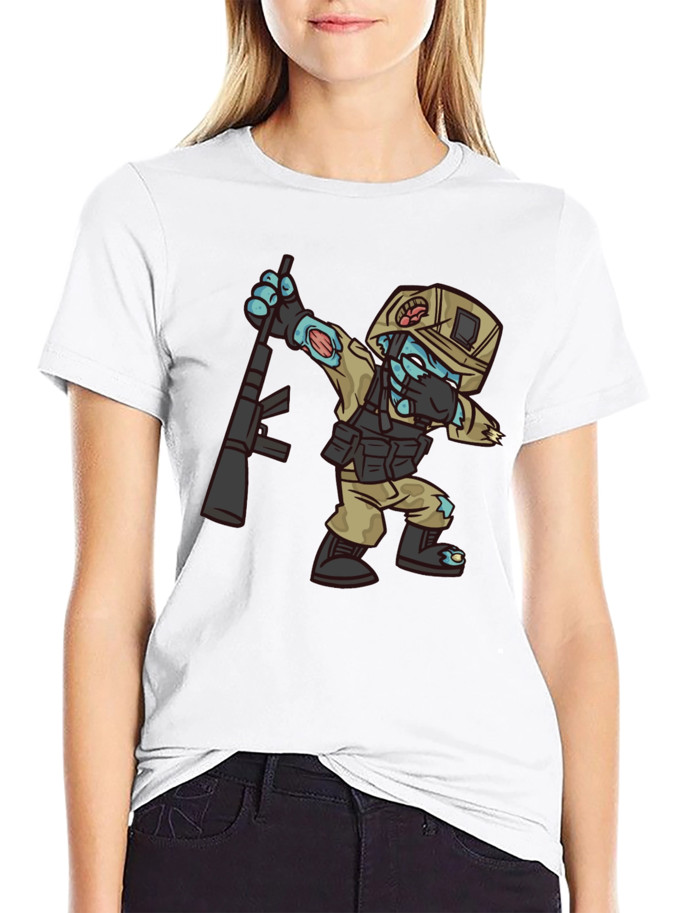Zombie Soldier Dabbing T-Shirt - Funny Graphic Tee