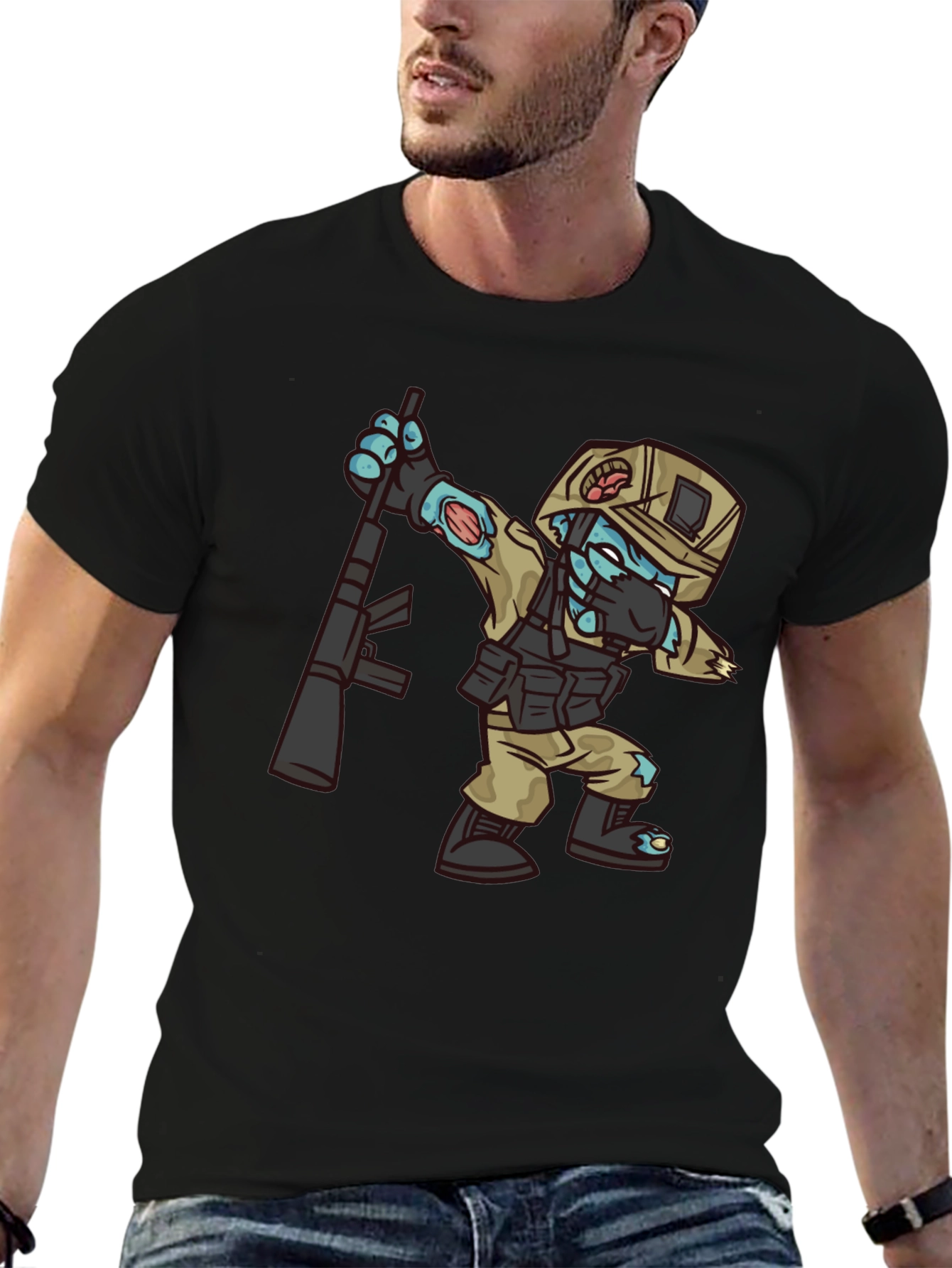 Zombie Soldier Dabbing T-Shirt - Funny Graphic Tee