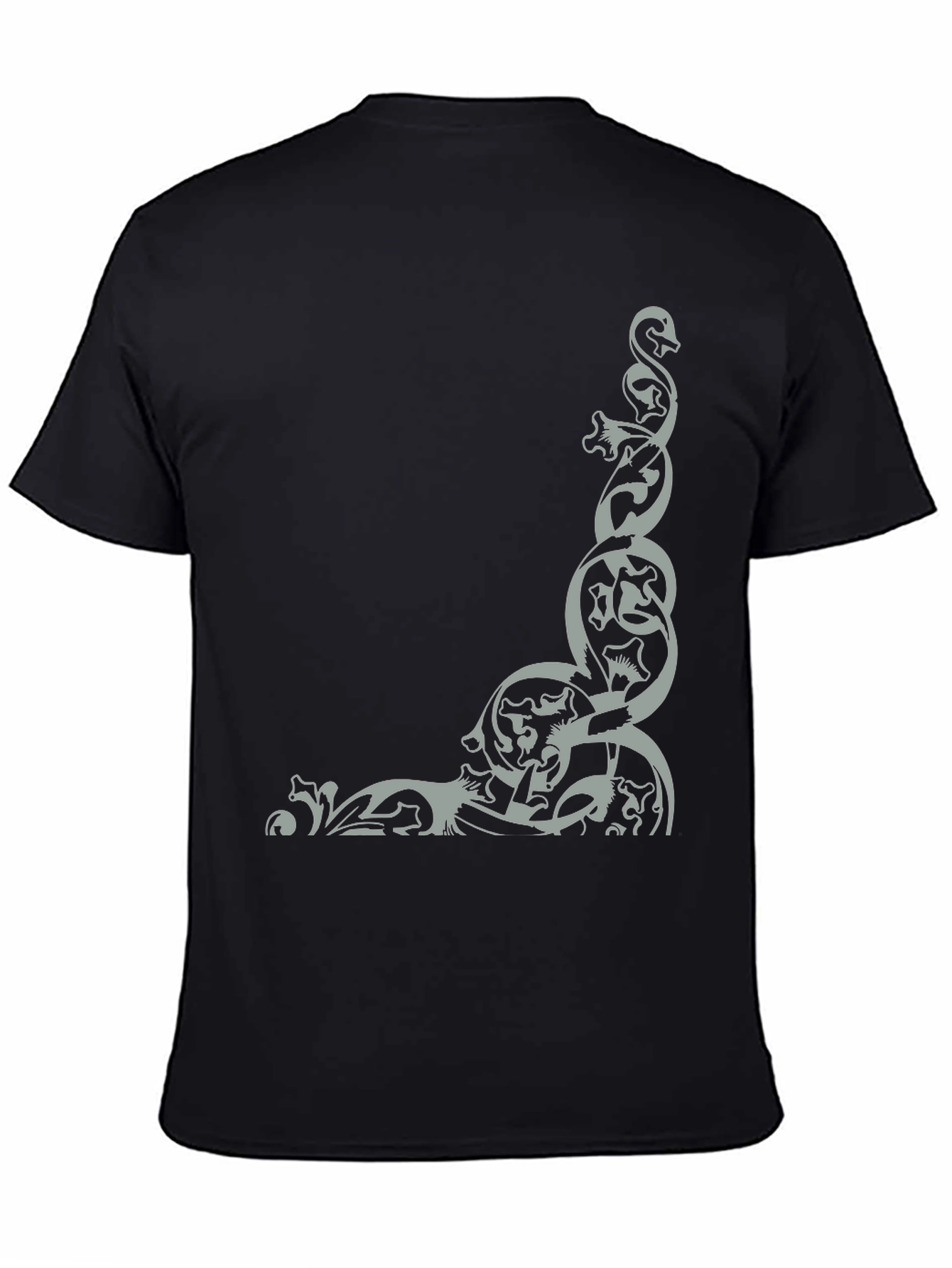 Mens Black T-Shirt with Celtic Knot Design