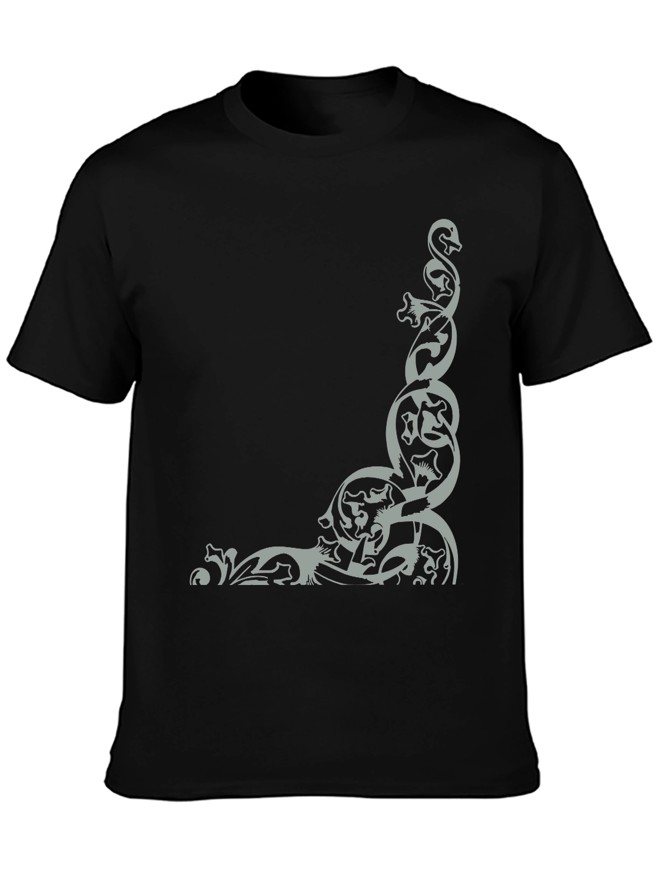 Mens Black T-Shirt with Celtic Knot Design